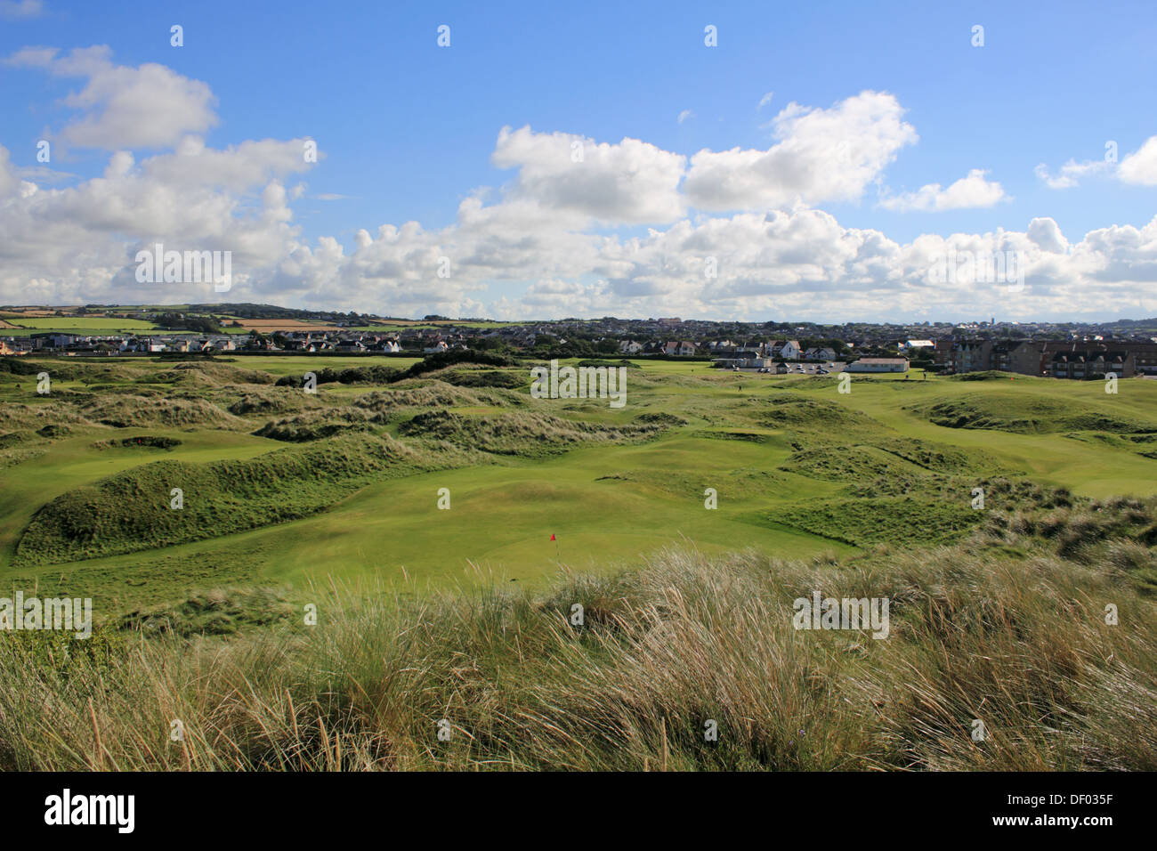 Royal Portrush Golf Club der Links-Course in dem Küstenort Portrush, County Antrim, Nordirland, Vereinigtes Königreich. Stockfoto