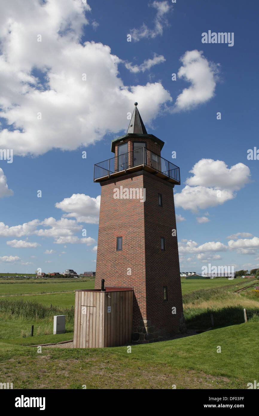 Leuchtturm Dagebuell, Nordfriesland, Schleswig-Holstein Stockfoto