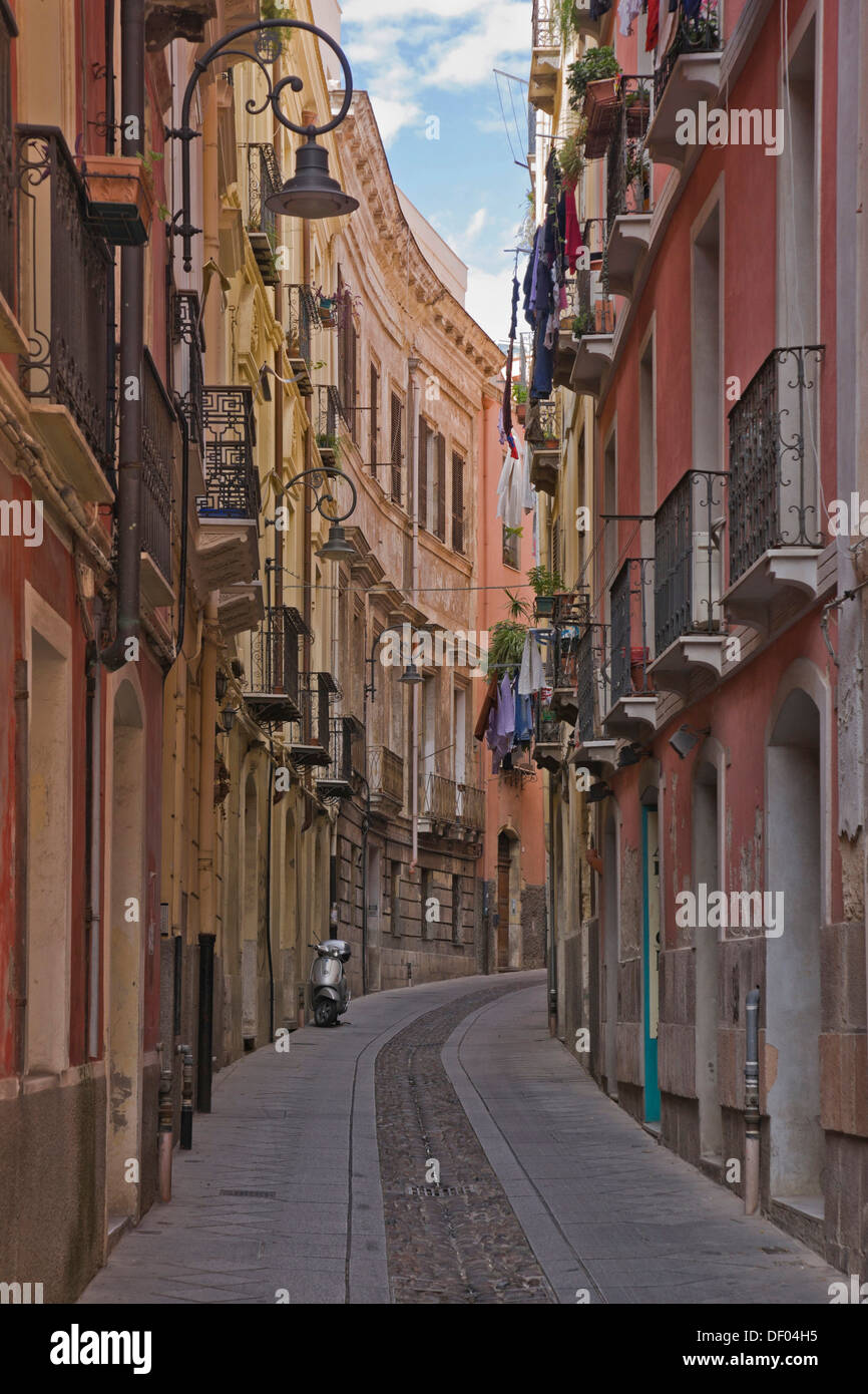 Lane, über Alberto La Marmora, historischen Stadtkern, Cagliari, Sardinien, Italien, Europa Stockfoto