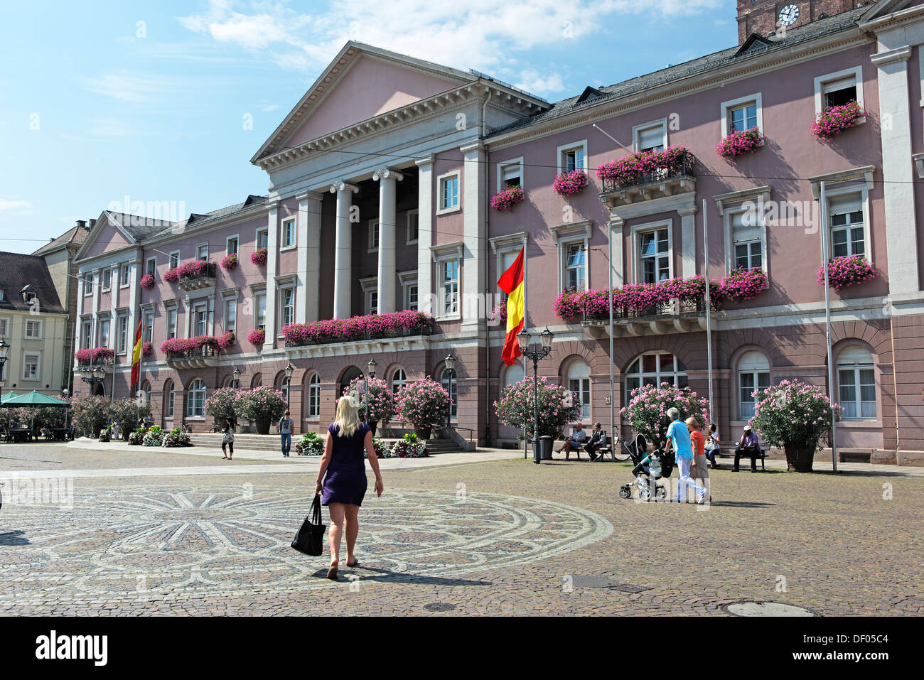 Rathaus, Marktplatz, Karlsruhe, Karlsruhe, Baden-Württemberg, Deutschland Stockfoto
