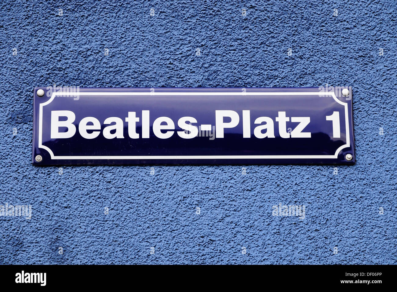 Straßenschild "Beatles-Platz 1" Platz, Reeperbahn Straße, Hansestadt Hamburg Stockfoto