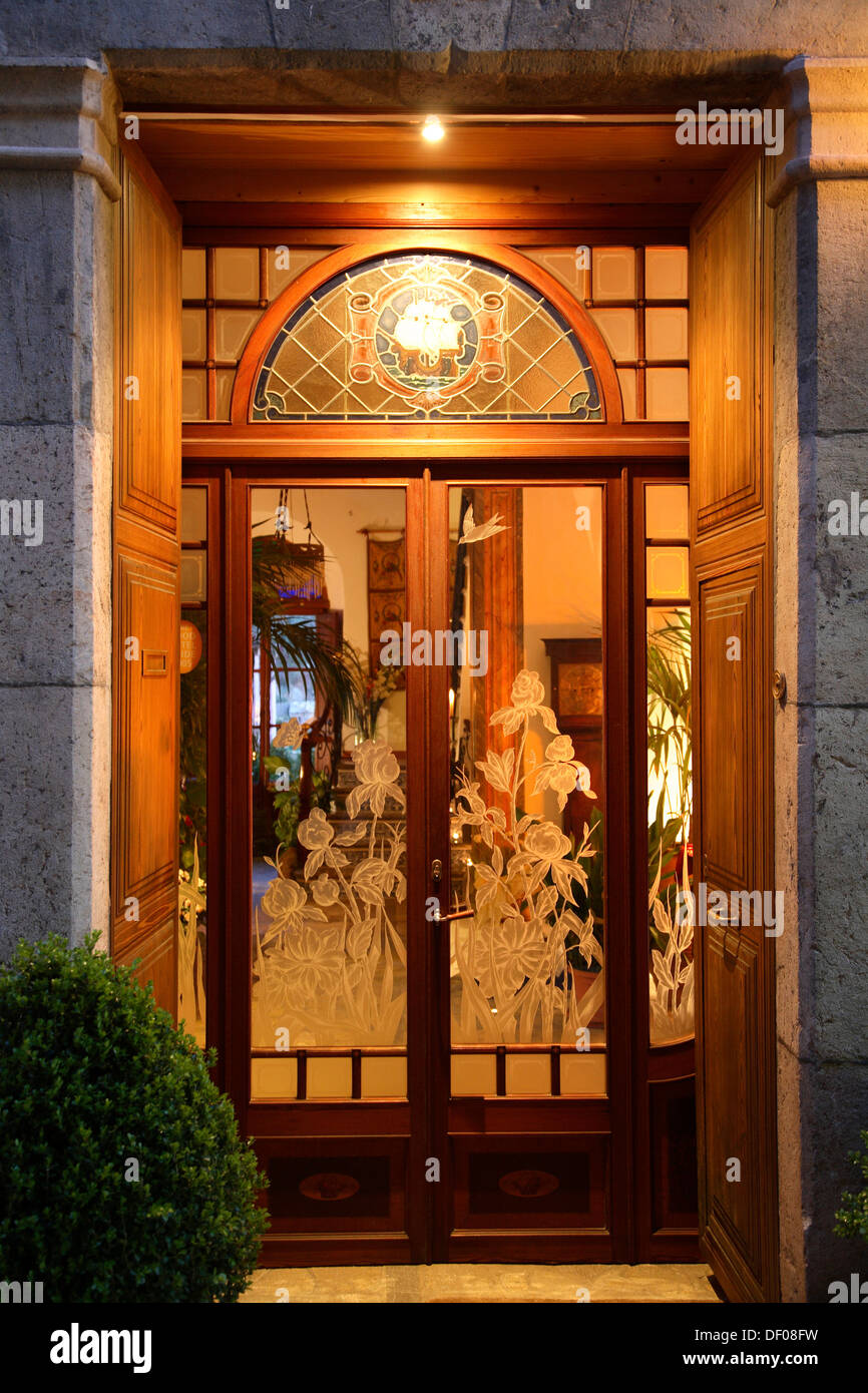 Hotelentrance bei Fornalutx in der Nähe von Soller, Mallorca, Balearen, Spanien Stockfoto