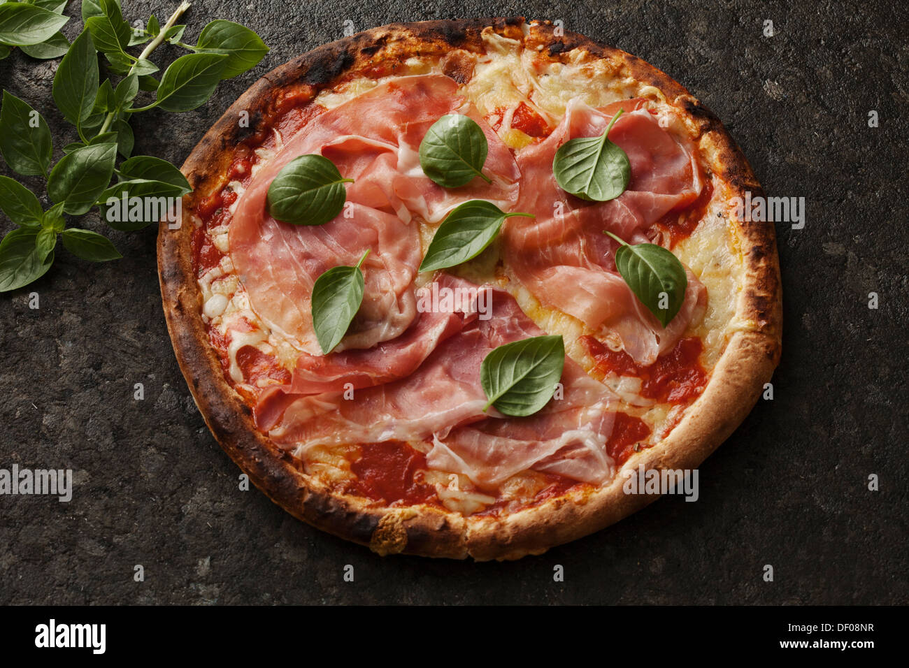 Pizza prosciutto Stockfoto