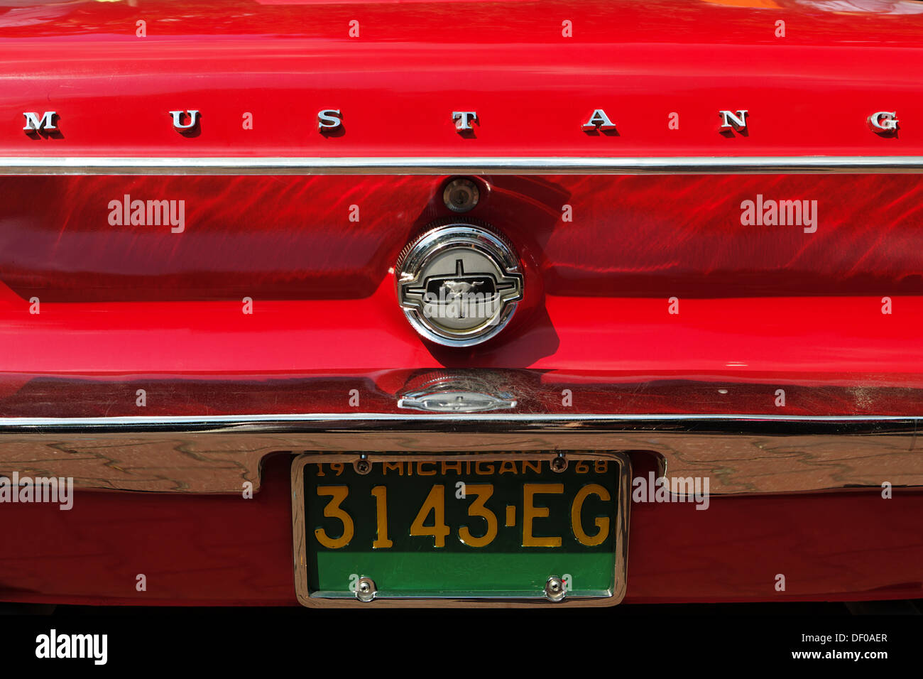 Rückansicht des Jahres 1967 Ford Mustang Cabrio Stockfoto