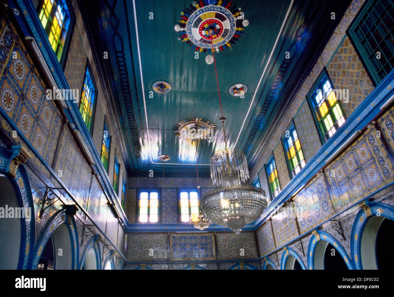 Djerba Tunesien Synagoge La Ghriba Interieur Stockfoto