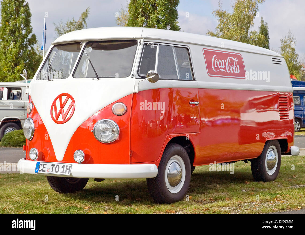 VW T1 mit Coca Cola Werbung Stockfoto