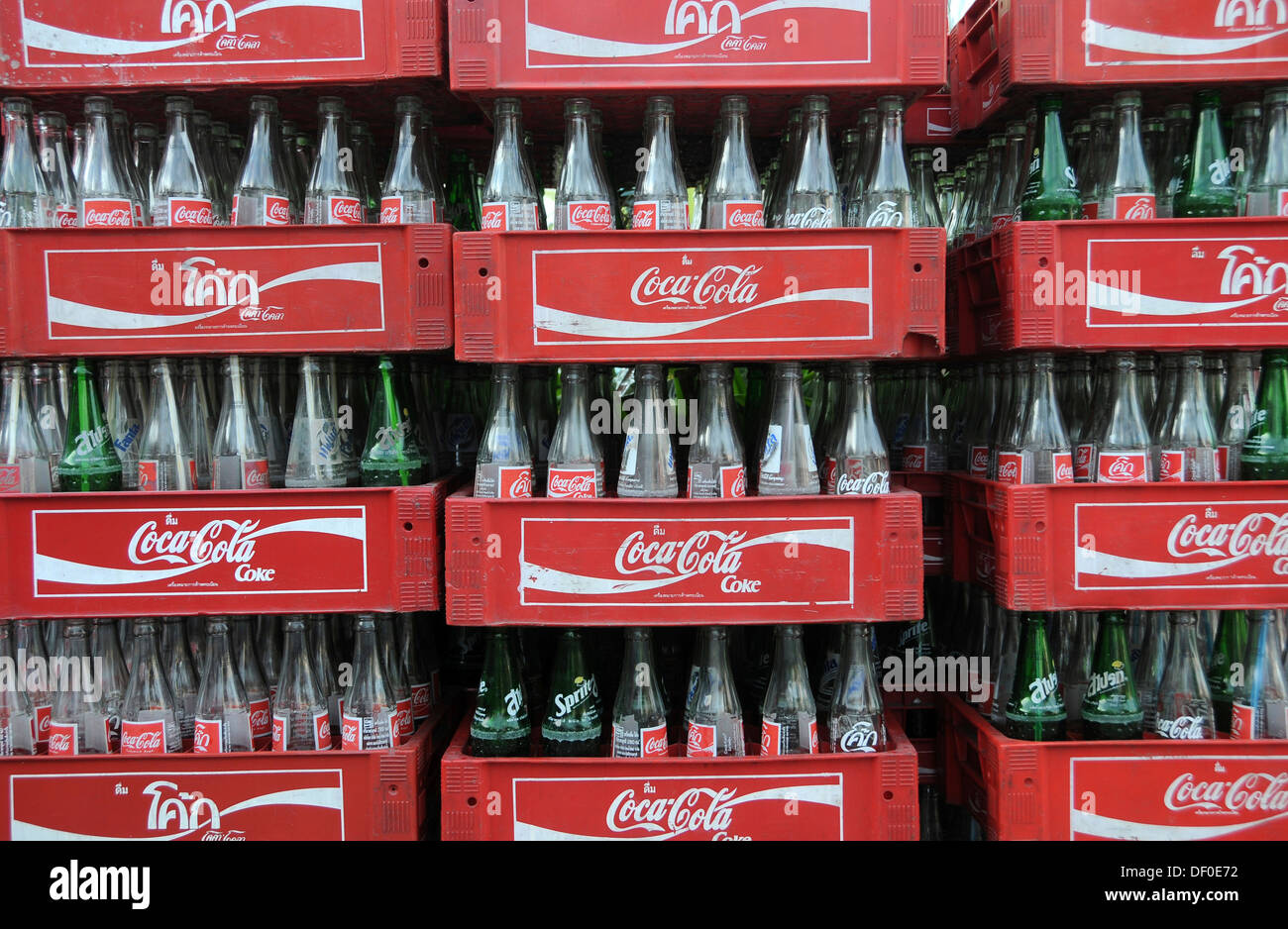 Thai Coca Cola Kisten, Hua Hin, Thailand, Asien Stockfoto