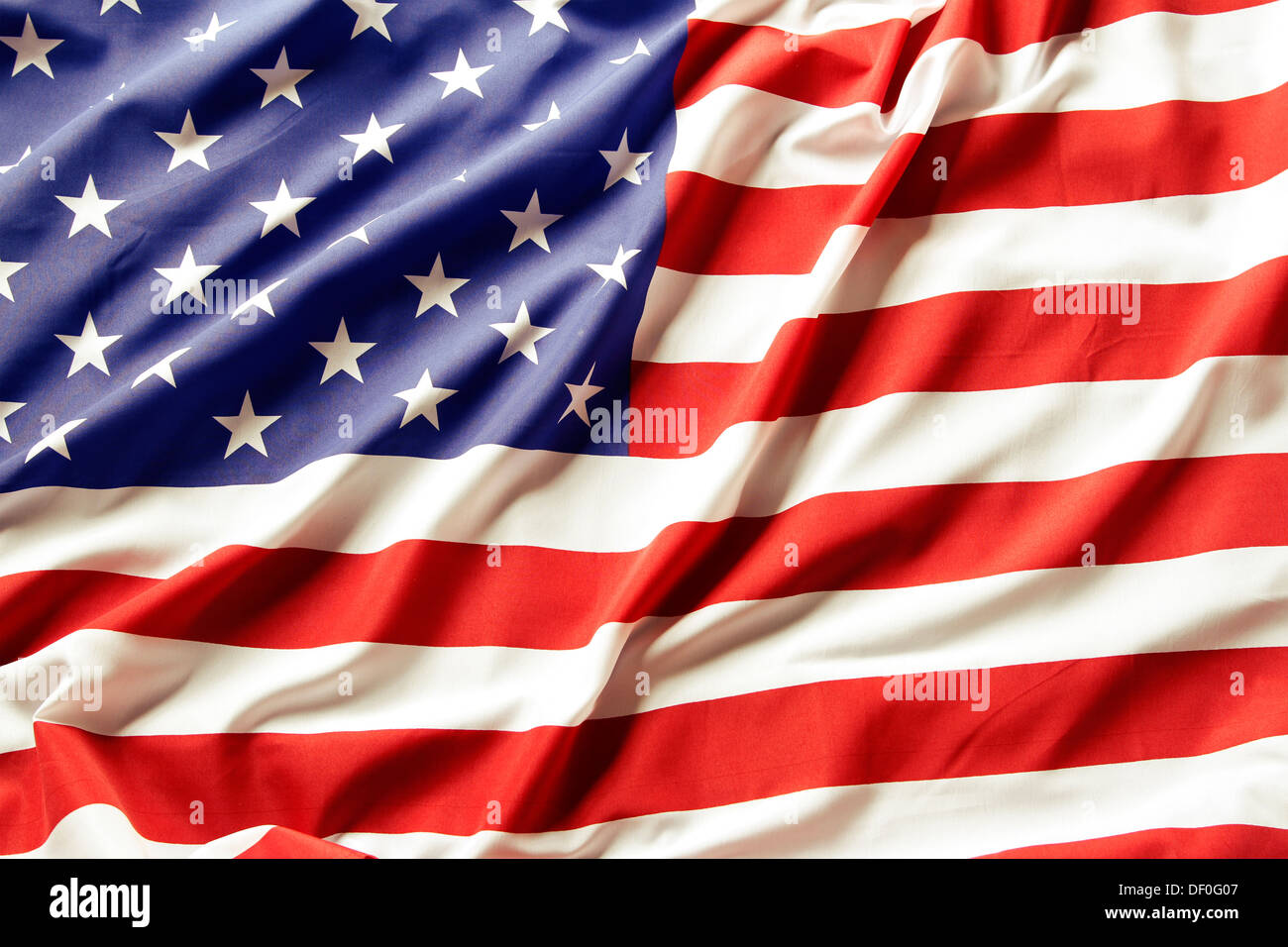 Nahaufnahme der gekräuselten amerikanische Flagge Stockfoto