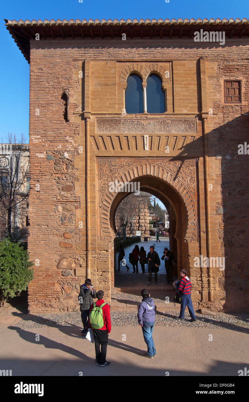 Wein-Tür, Alhambra, Granada, Region von Andalusien, Spanien, Europa Stockfoto