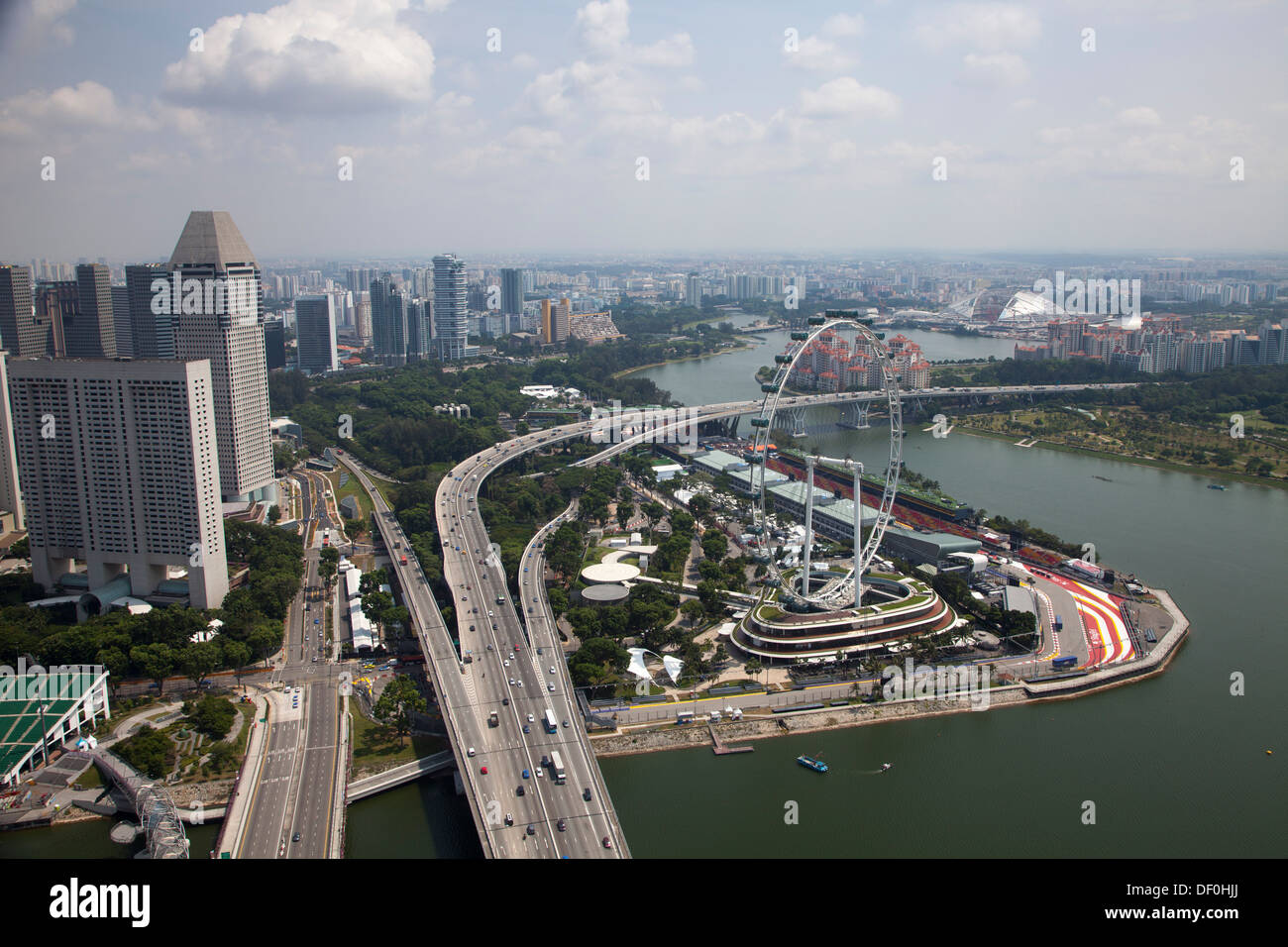 Singapur Wolkenkratzer Stadt Staat Asien finanziellen Zentren Power Skyline Bucht moderne Symbole Handel Geld Ziel Handel Stockfoto