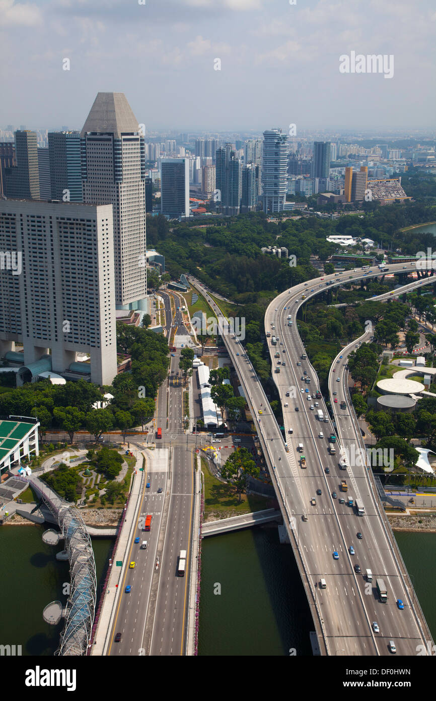 Singapur Wolkenkratzer Stadt Staat Asien finanziellen Zentren Bucht Skyline moderne Symbole Handel Geld Ziel Handel Stromhandel Stockfoto