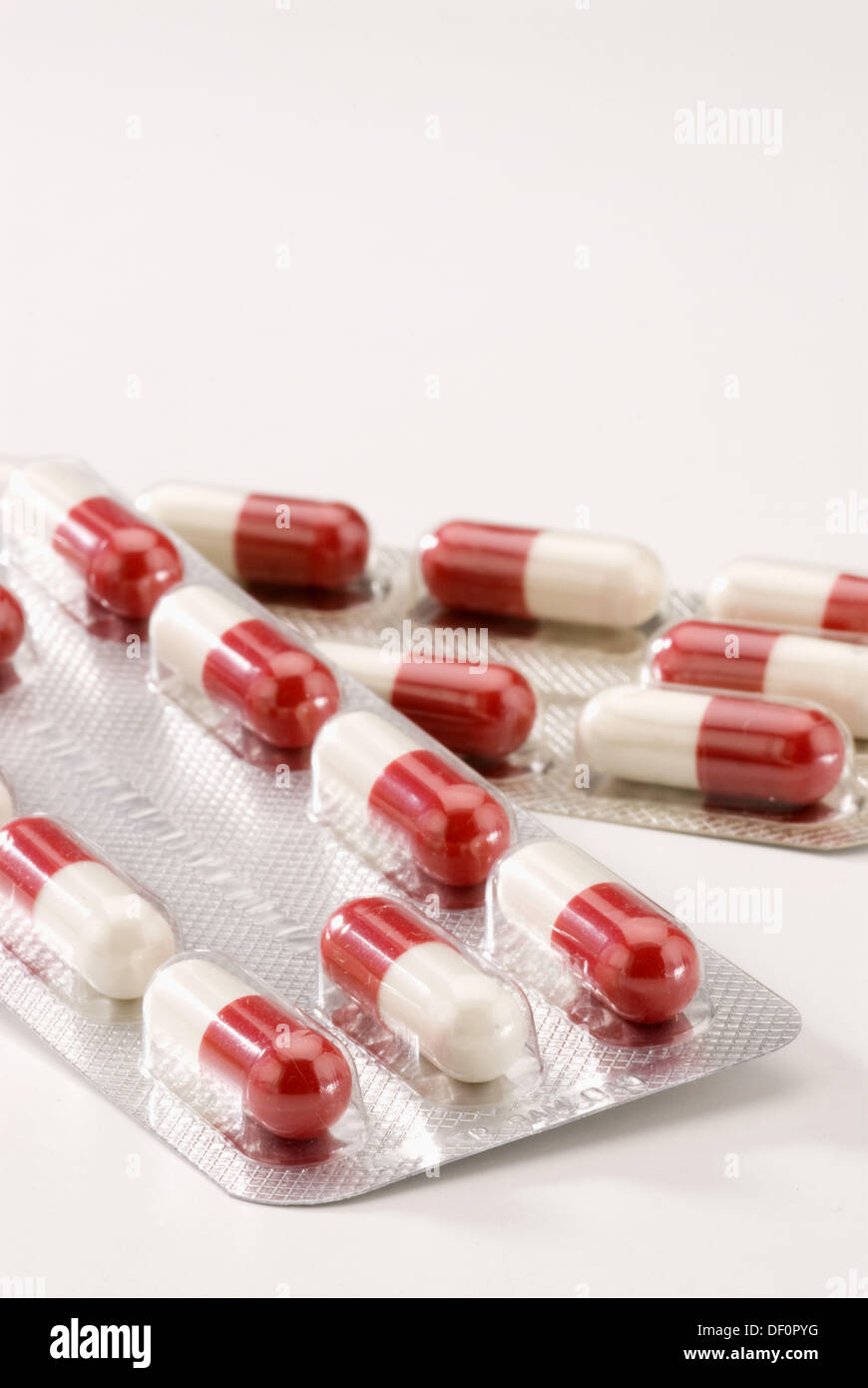 Medizinische Geräte Pillen Blister-Verpackungen Stockfoto