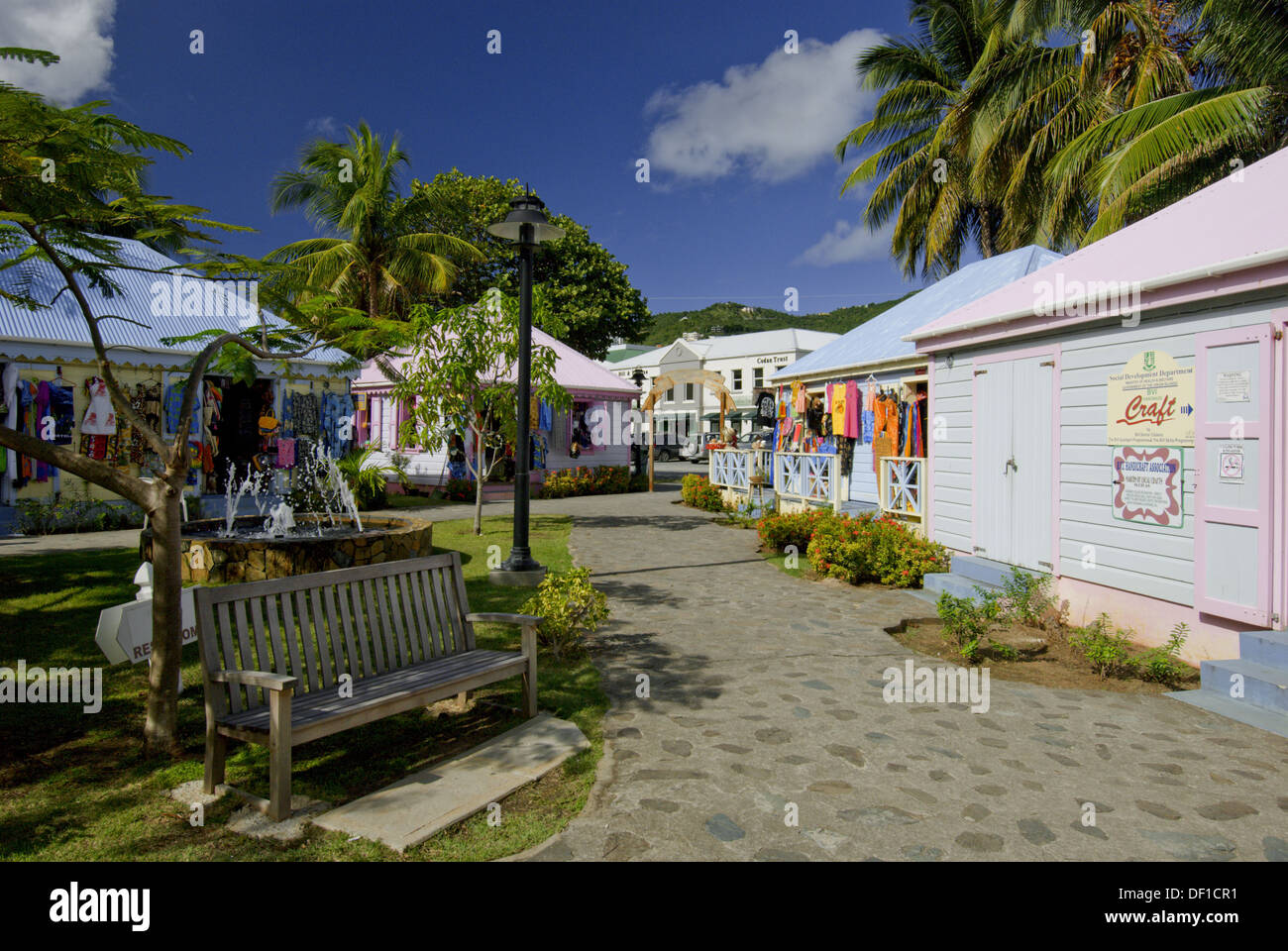 Handwerk und Geschenk Touristenläden in Road Town, Tortola, British Virgin Islands, 2008 Stockfoto
