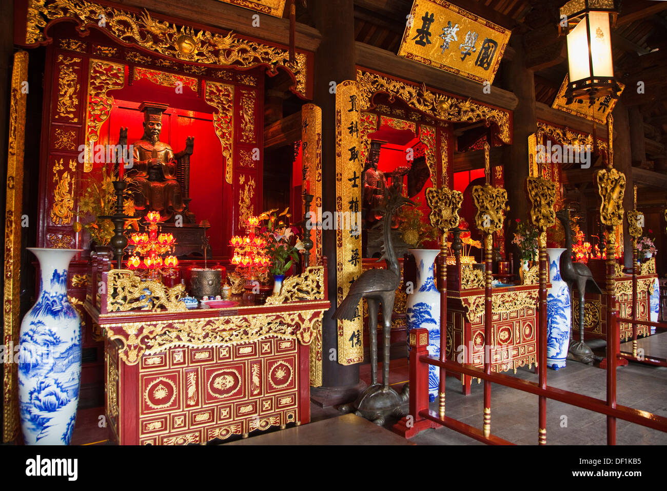 Drei Kaiser Ly Dynastie Literatur Tempel HANOI Vietnam. Stockfoto
