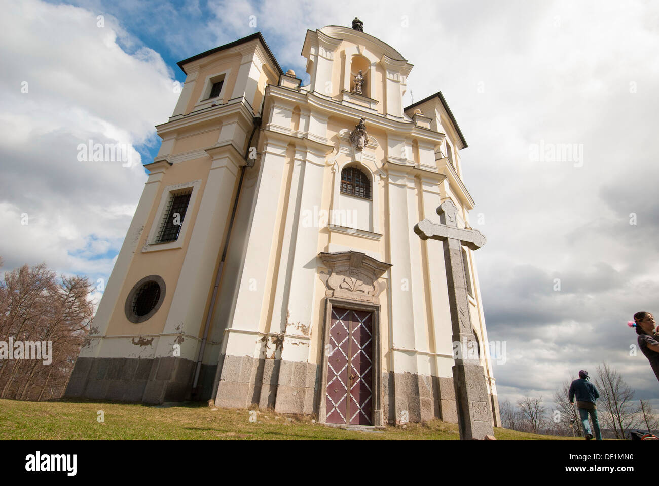 barocke Kirche Makova Hora, Mittelböhmen, Tschechien Stockfoto