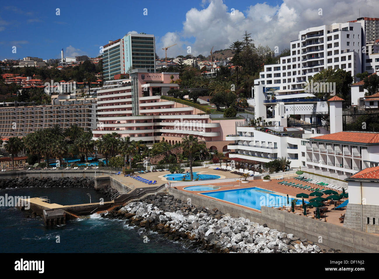 Madeira, Funchal, Hotels, Hotels in der Nähe des Meeres Stockfoto