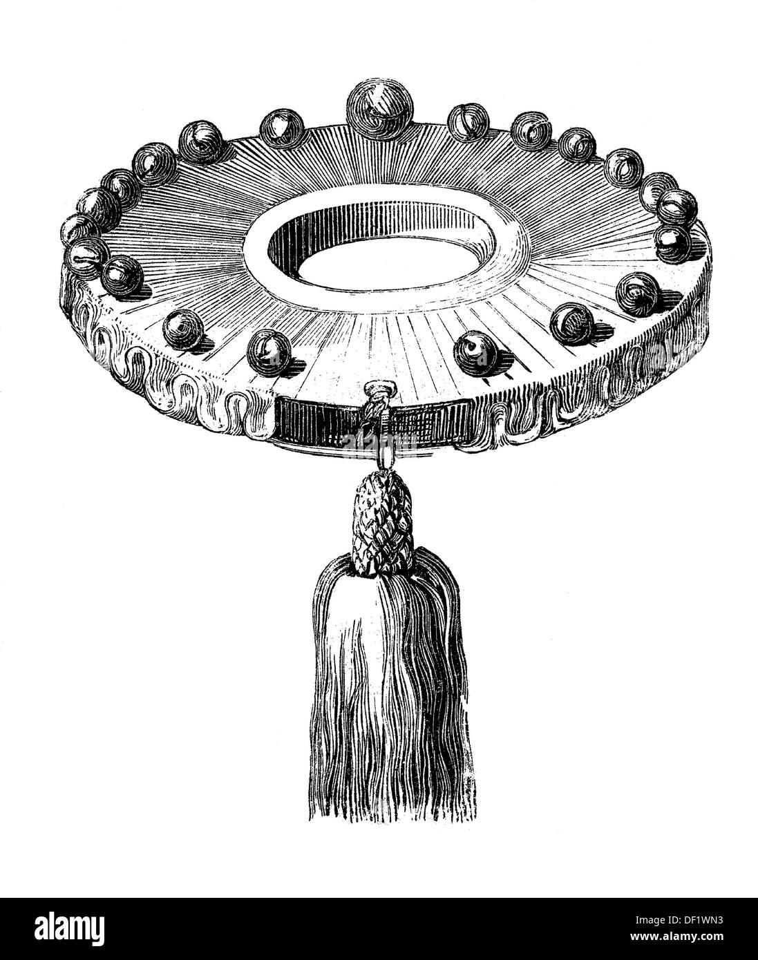 Instrumente der Folter: die Klemme Kragen, Holzschnitt aus dem Jahr 1864 Stockfoto