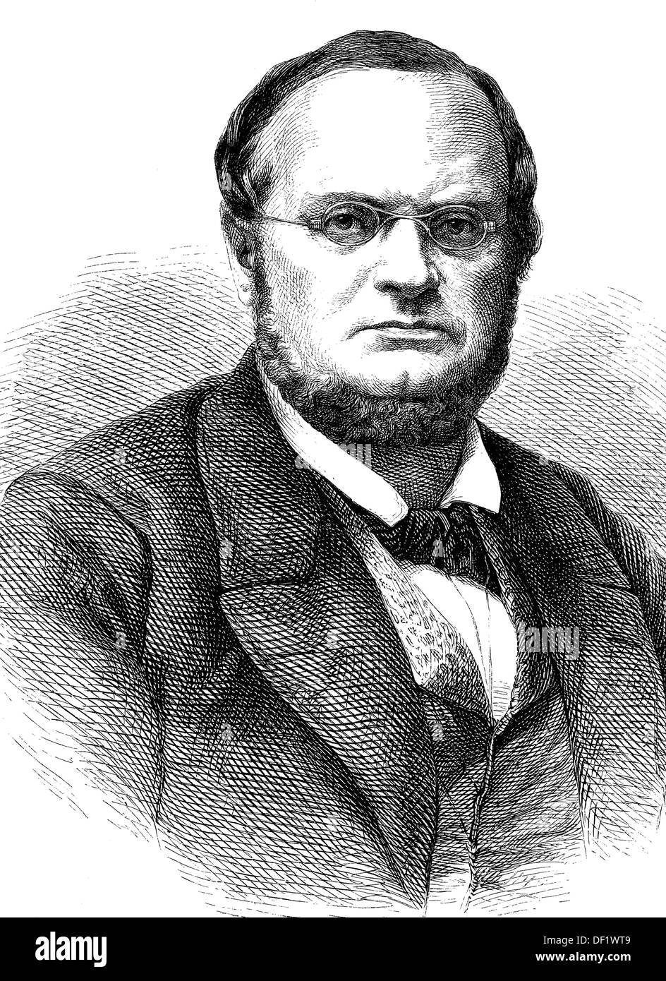 Friedrich Wilhelm Ludwig Seeger, 1810-1864, ein deutscher Politiker und Dichter, war Holzschnitt aus dem Jahr 1864 Stockfoto