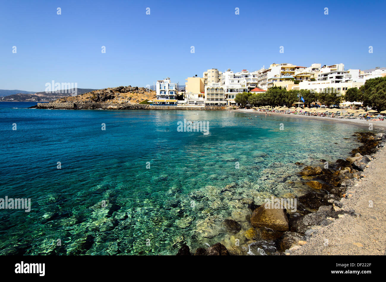 Agios Nikolas Küste und Strand - Kreta, Griechenland Stockfoto