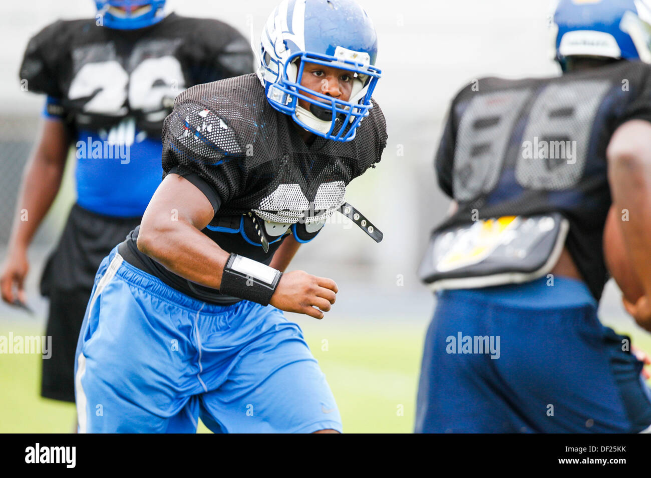 25. September 2013 - Tampa, Florida, USA - wird VRAGOVIC |   Times.Jefferson High School Linebacker Kyle Walker während des Trainings am Jefferson auf Mittwoch, 25. September 2013. (Kredit-Bild: © Willen Vragovic/Tampa Bay Times/ZUMAPRESS.com) Stockfoto