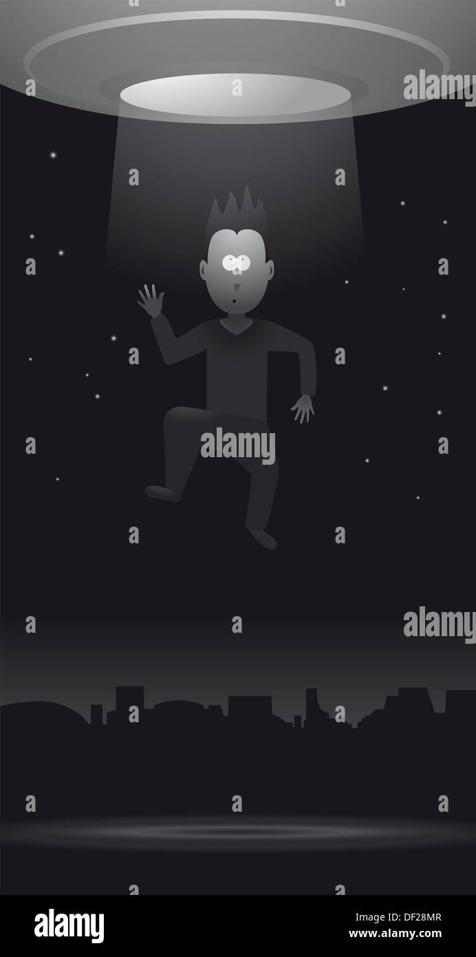 Sci-Fi Entführung durch Außerirdische Stockfoto