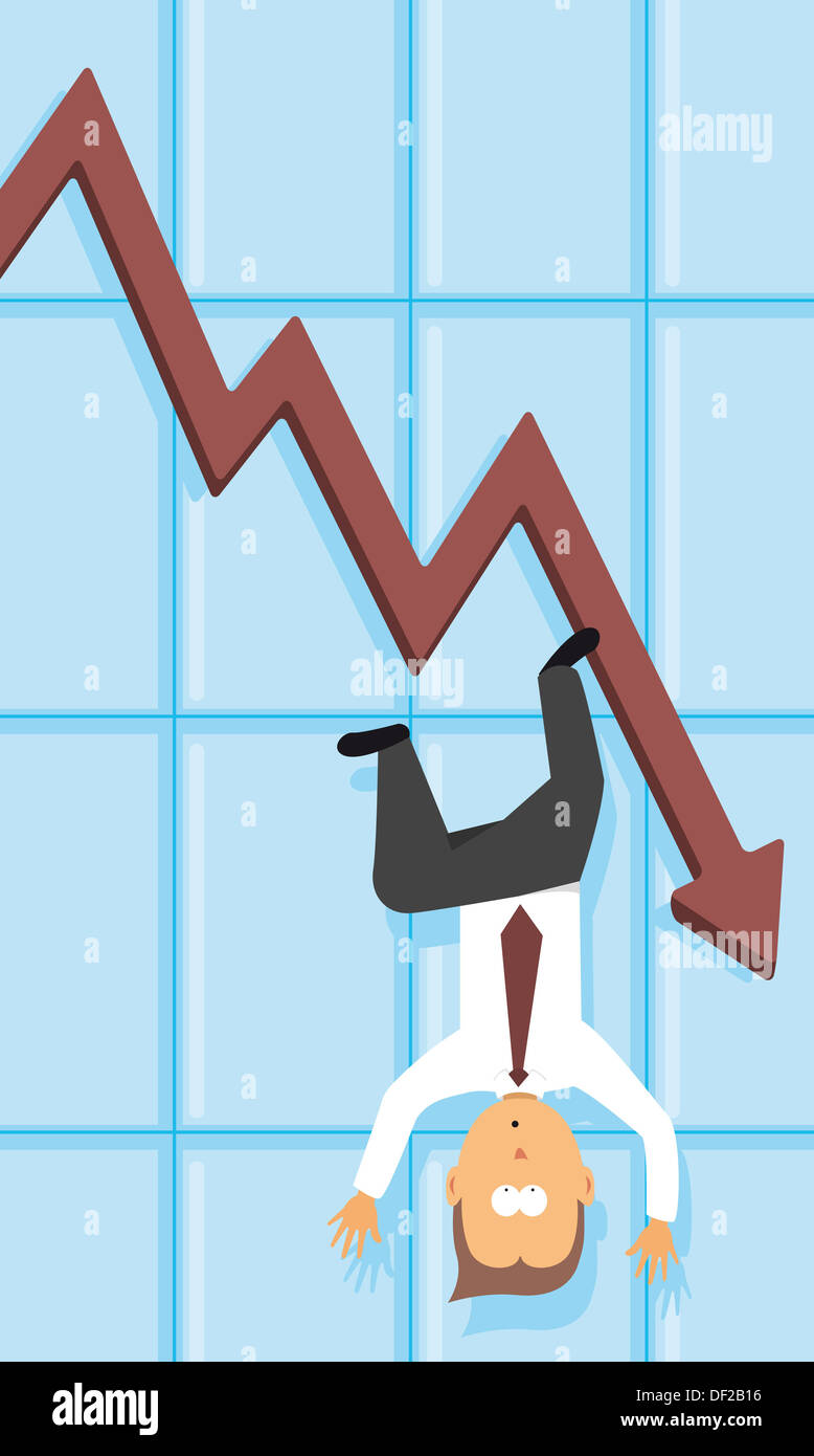 Wirtschaftliche Depression / Geschäft fallen Stockfoto