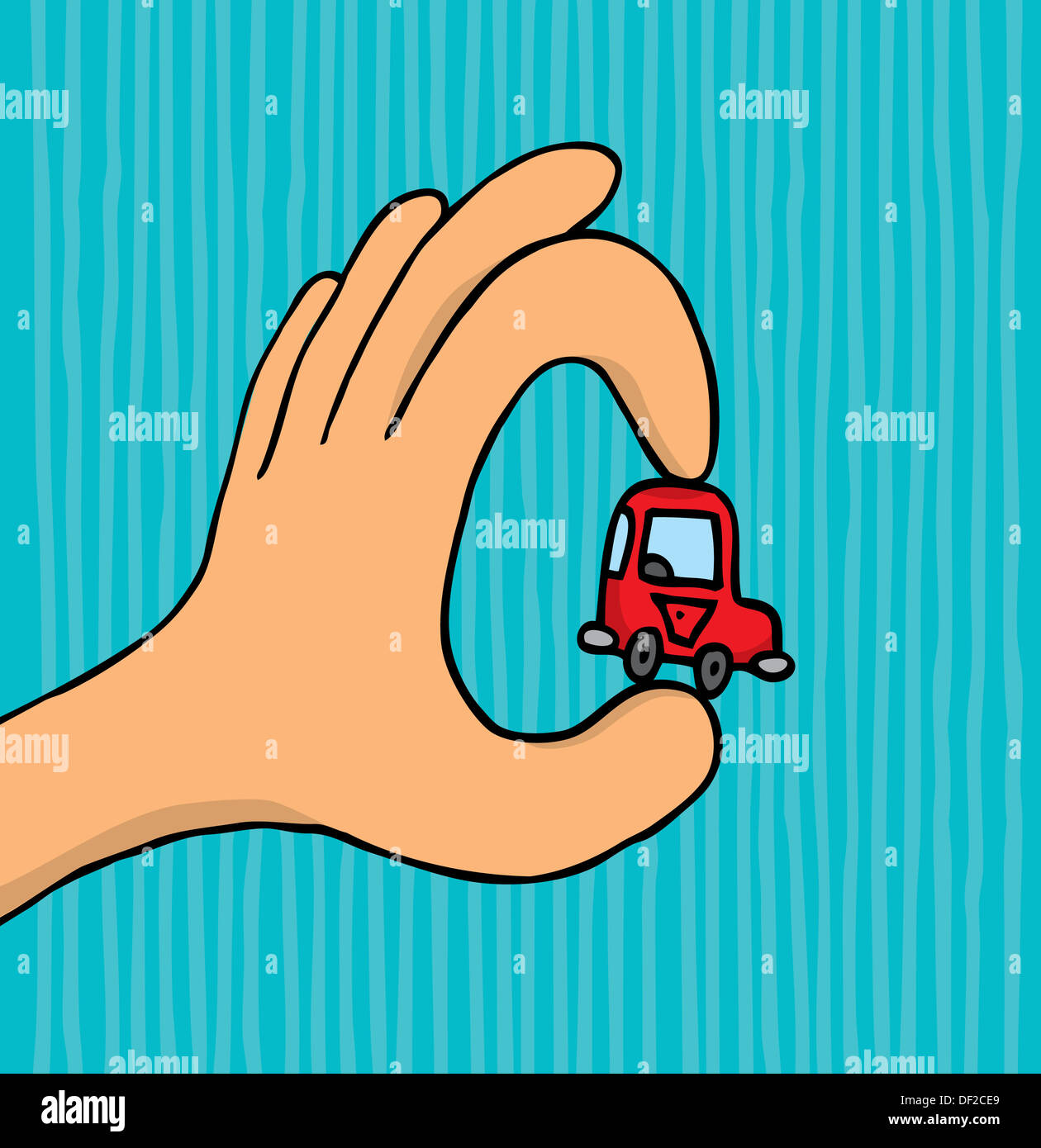 Hand halten kleines Auto Stockfoto