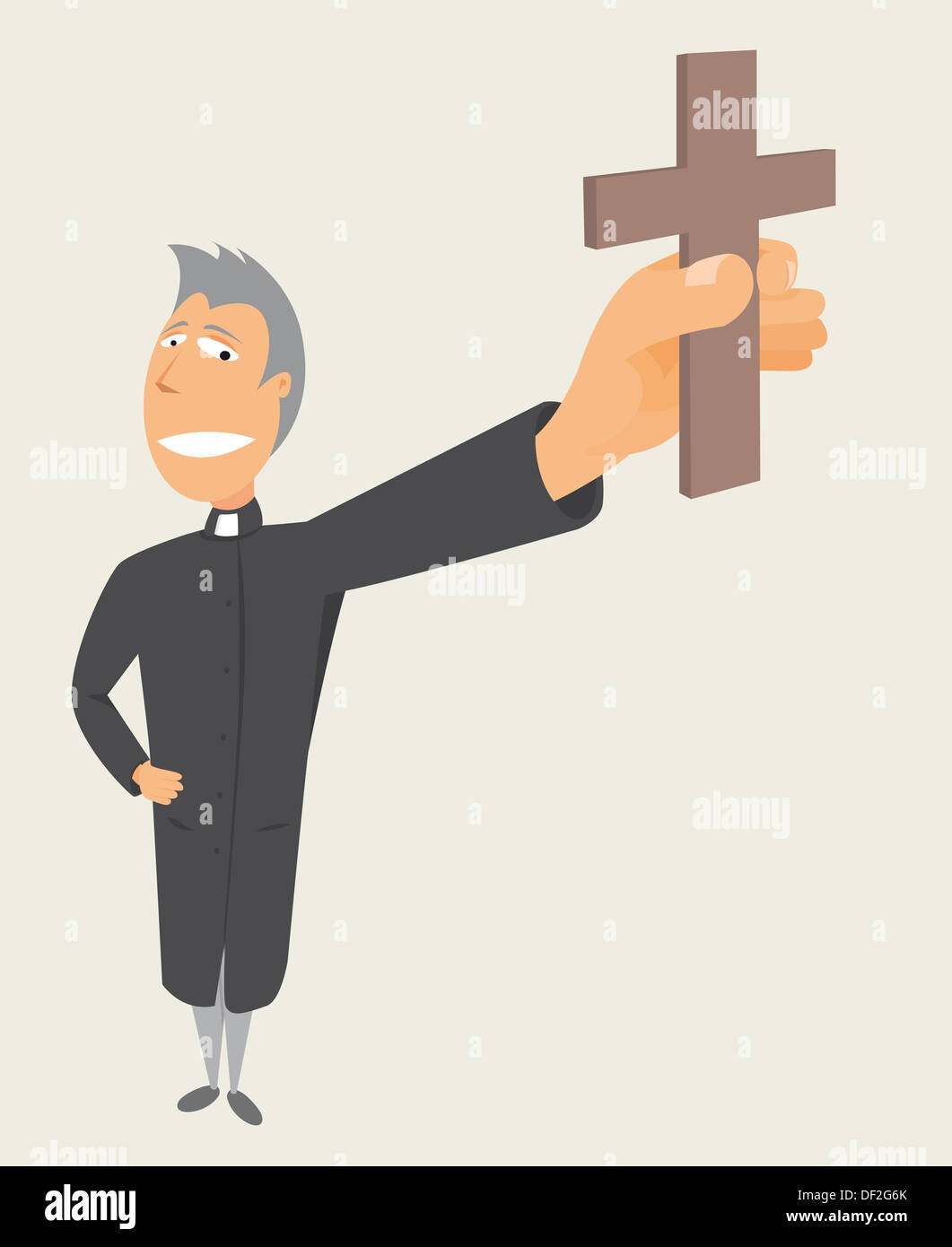 Priester mit Kreuz / Heiligen Beruf Stockfoto