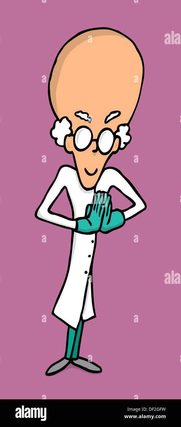 Cartoon Alte Verruckter Wissenschaftler Stockfotografie Alamy