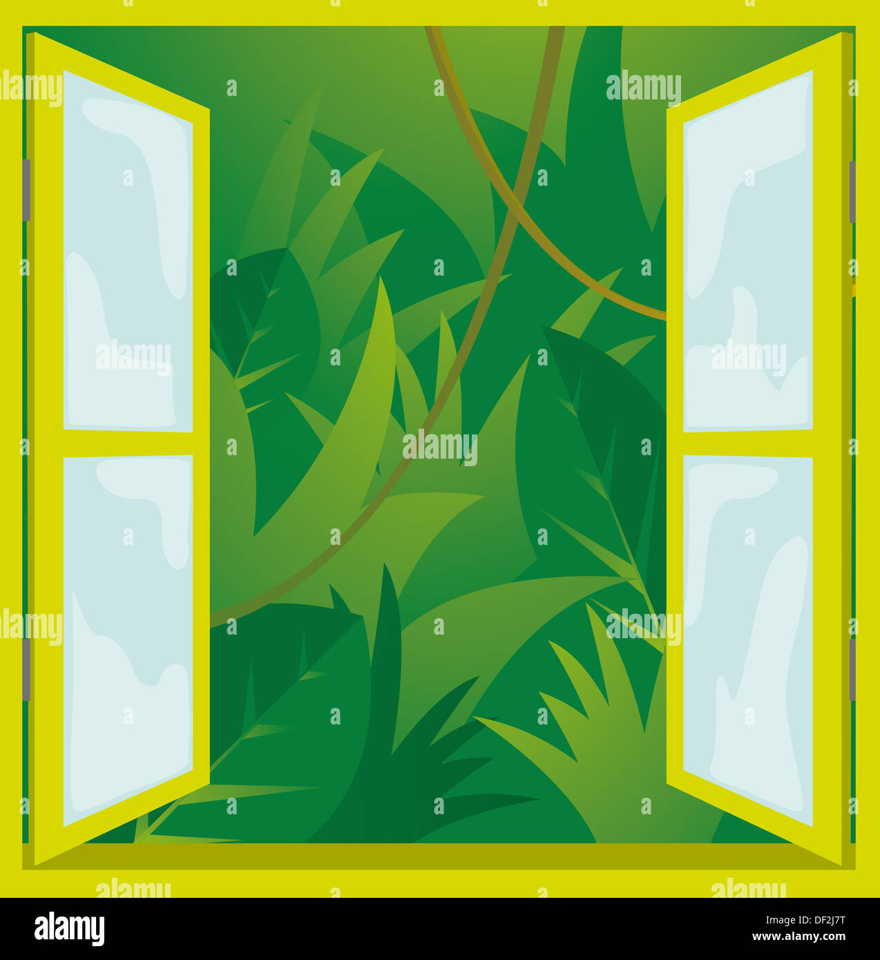 Fenster zur Natur / Dschungel Stockfoto