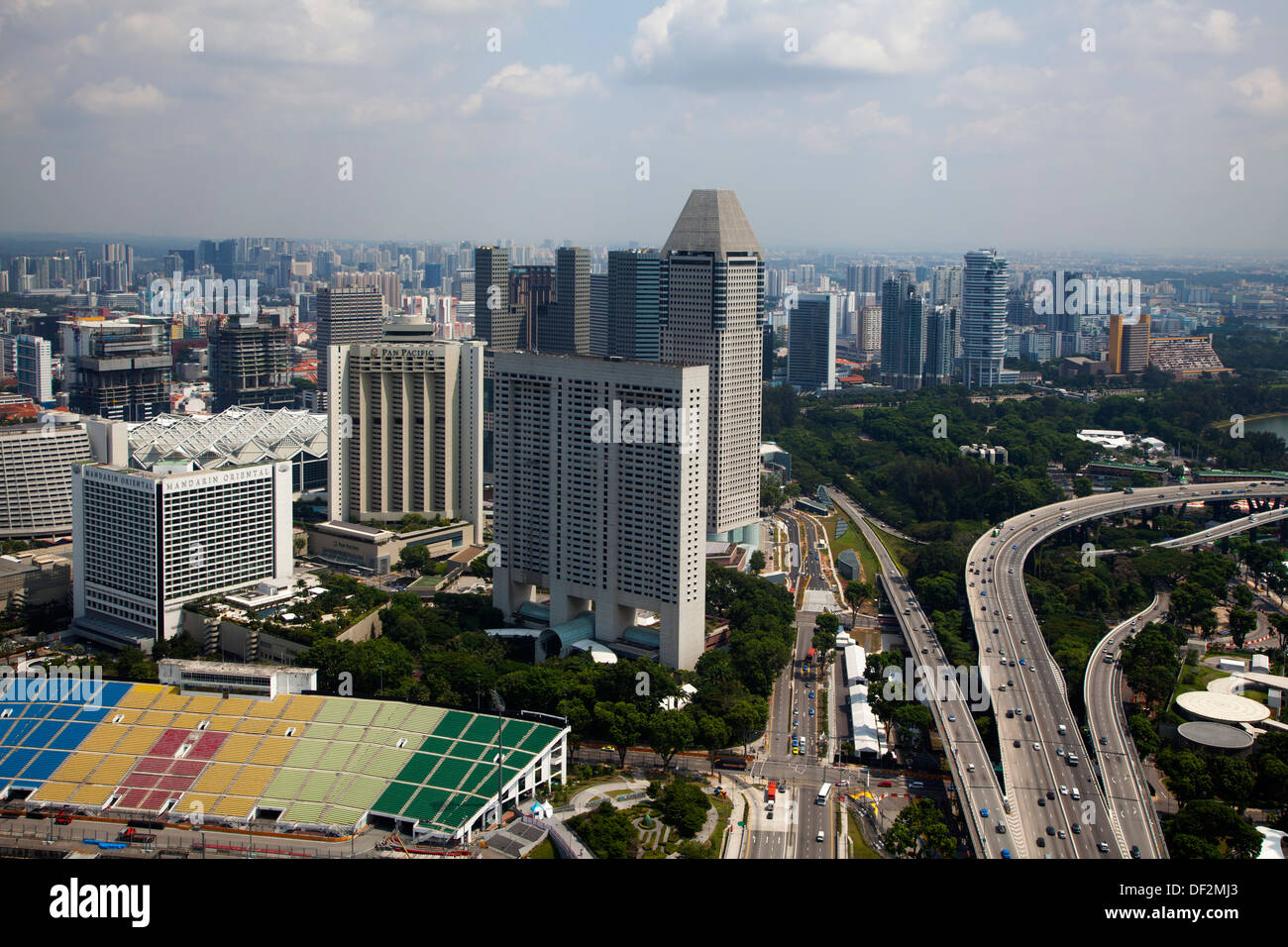 Singapur Wolkenkratzer Stadt Staat Asien finanziellen Zentren Power Bucht Skyline moderner Staat Symbole Handel Geld Ziel Handel Stockfoto