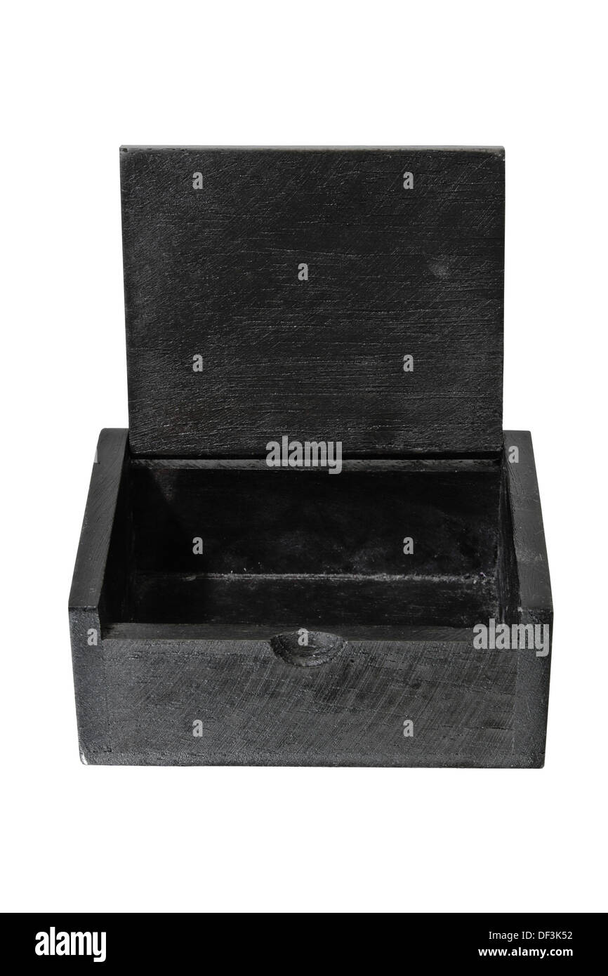 im Alter von antiken Hintergrund Blackbox braun Business Case Brust enger Farbe Konzept Container Kiste schneiden Dekoration dekorative Holz Stockfoto