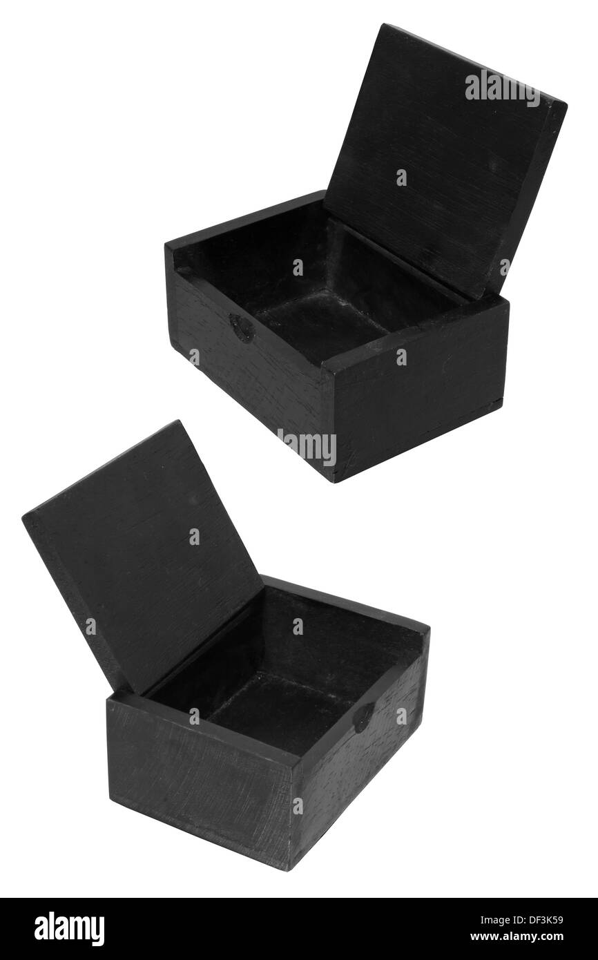 im Alter von antiken Hintergrund Blackbox braun Business Case Brust enger Farbe Konzept Container Kiste schneiden Dekoration dekorative Holz Stockfoto