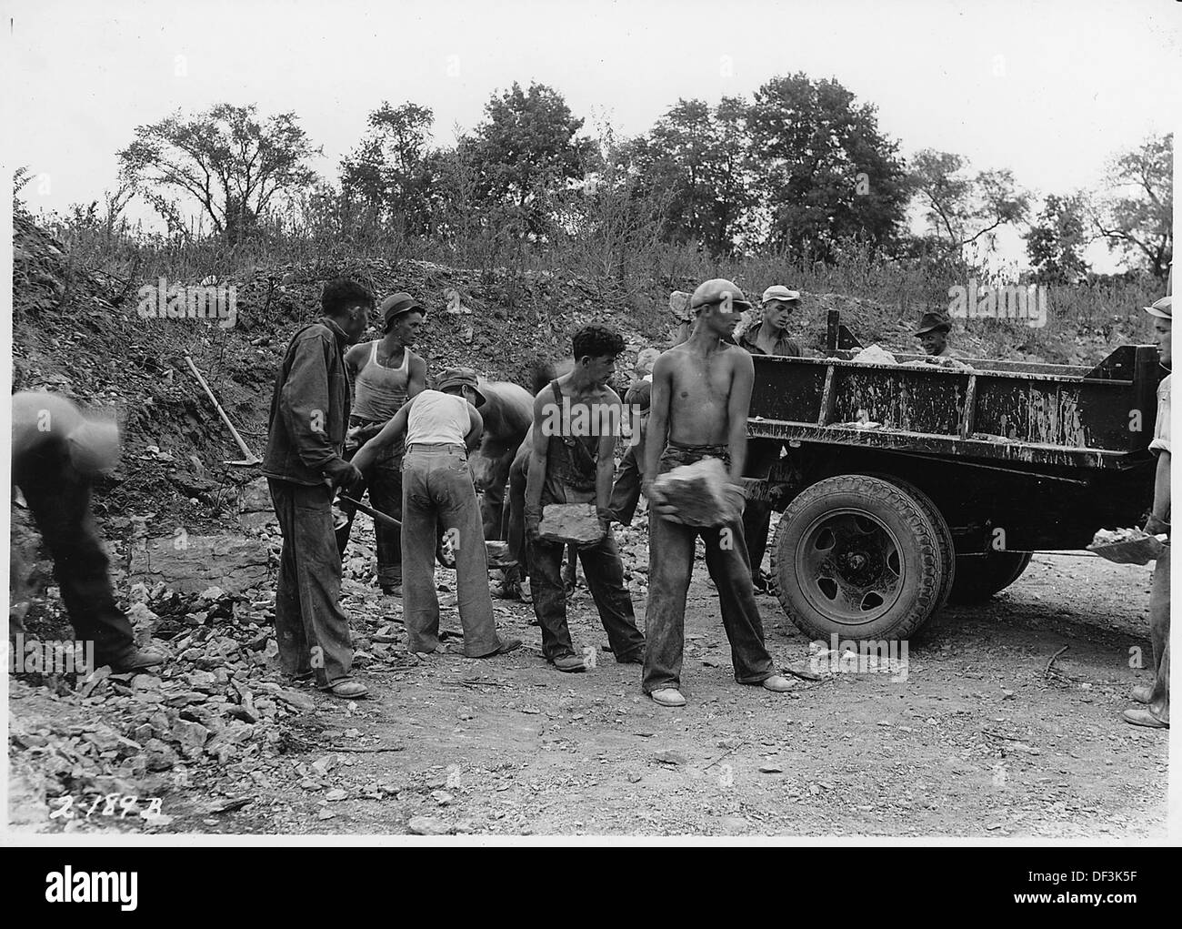 CCC Jungs Gewinnung Kalkgestein. Missouri 286174 Stockfoto