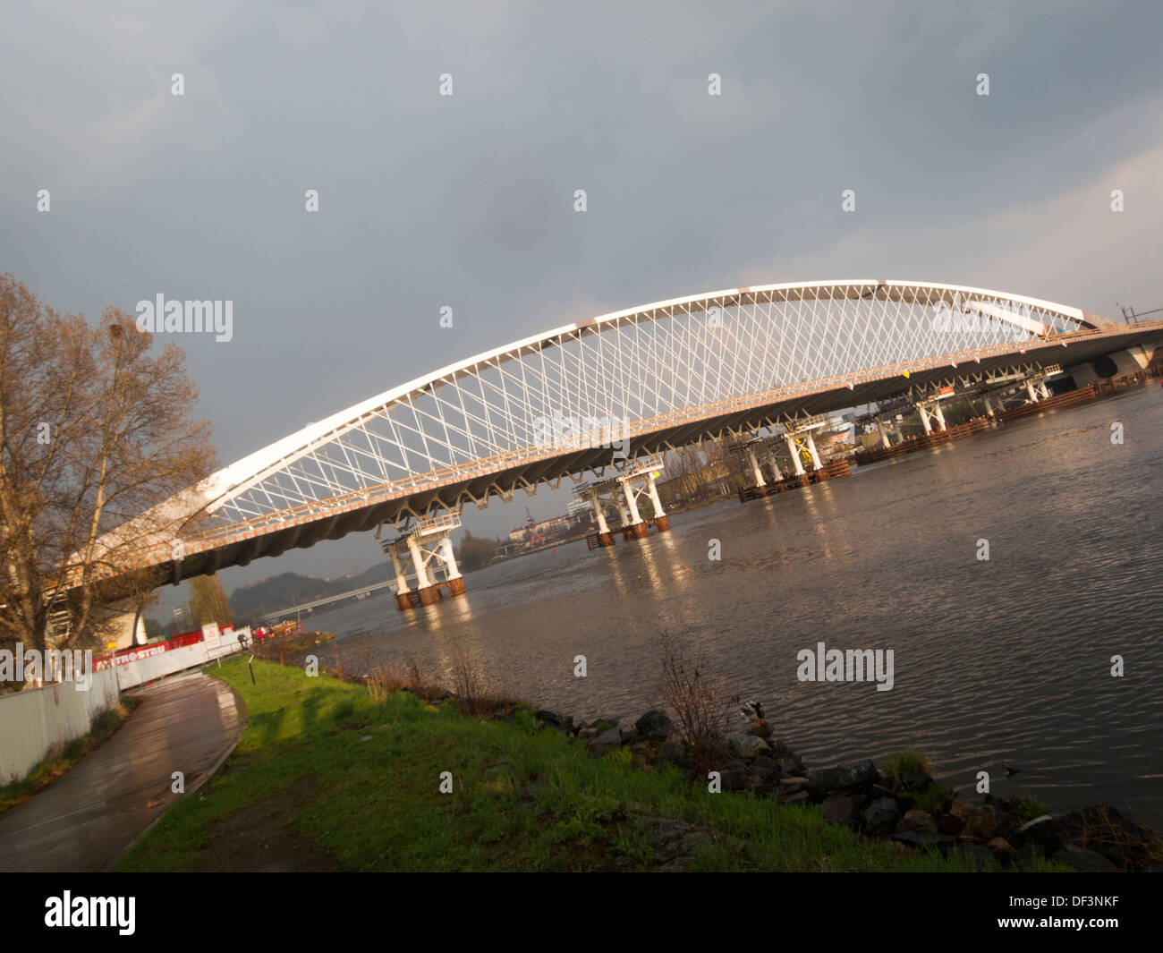Bau - neue Troja Brücke, Prag, Tschechische Republik Stockfoto