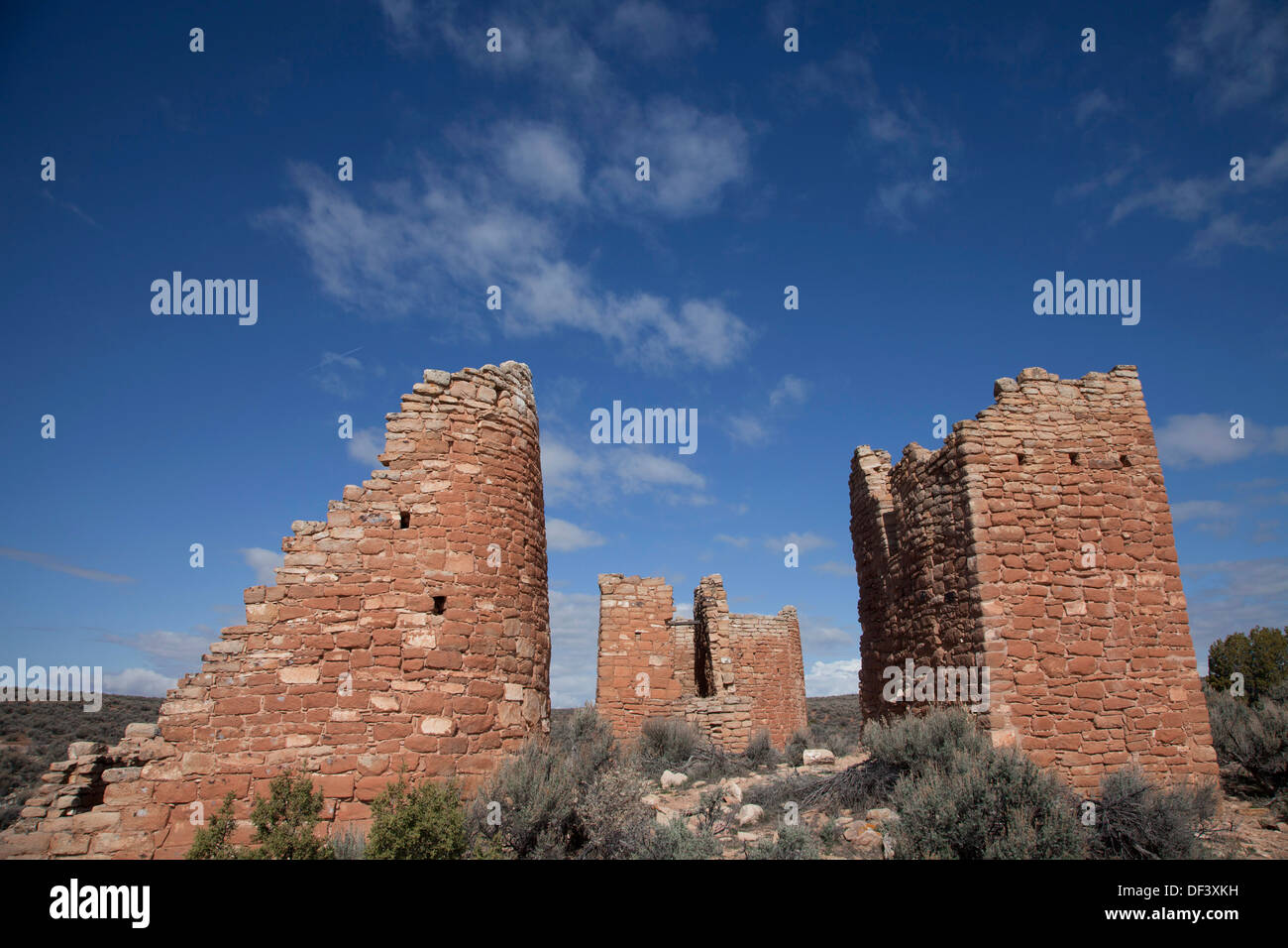 Anasazi ruinieren in Hovenweep National Monument in Utah. Stockfoto