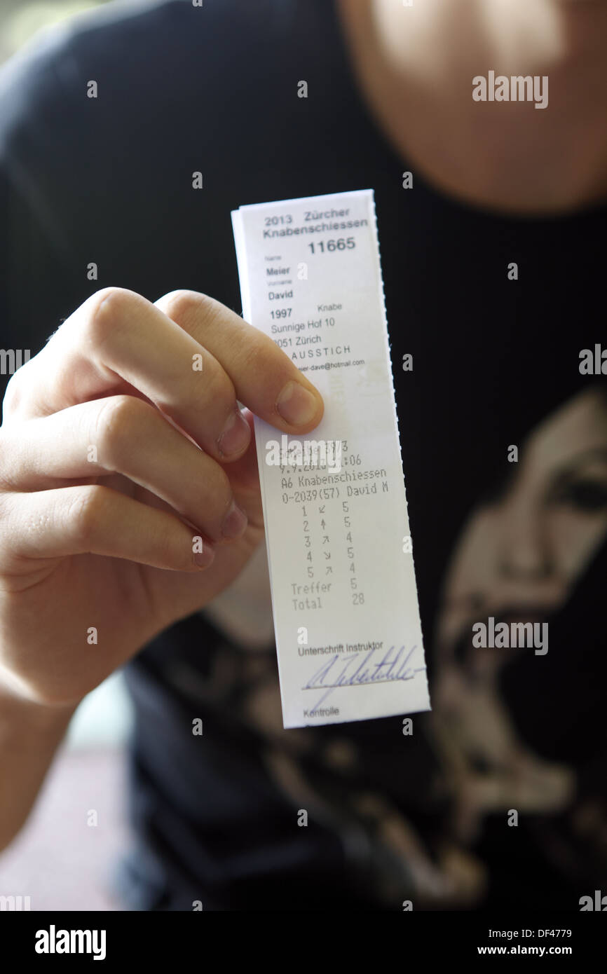 Die jährliche, traditionelle Knabenschiessen Festival, Zürichs älteste & größte Festival, das über September Wochenende und Feiertagen. Stockfoto