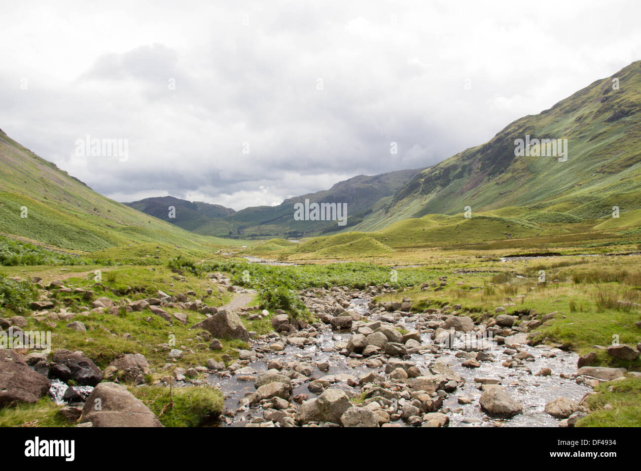 Das Tal des Mickleden (Mickledon) im Lake District Stockfoto