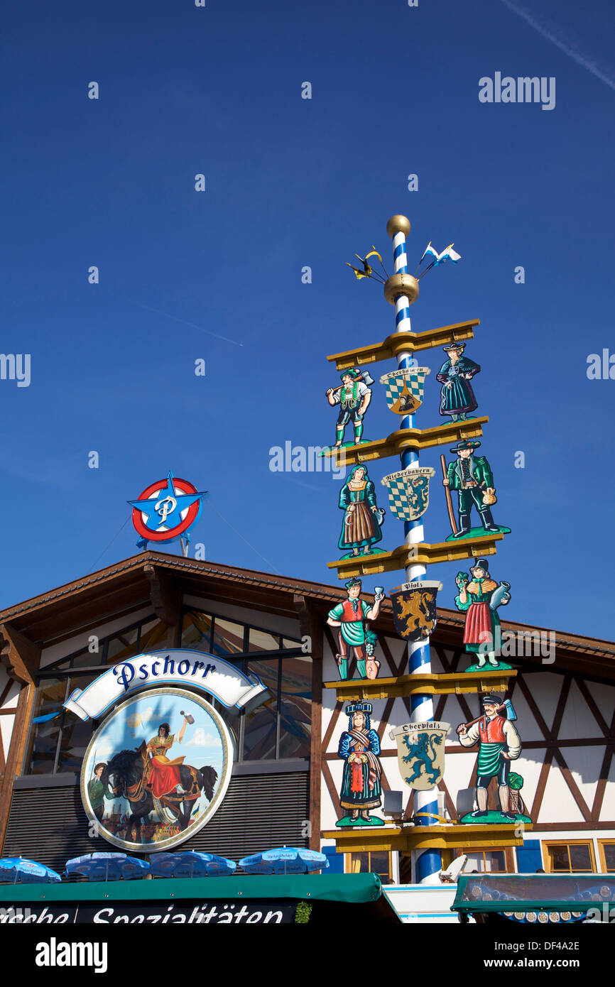 Bräurosl Zelt, Oktoberfest, München, Bayern, Deutschland. Stockfoto