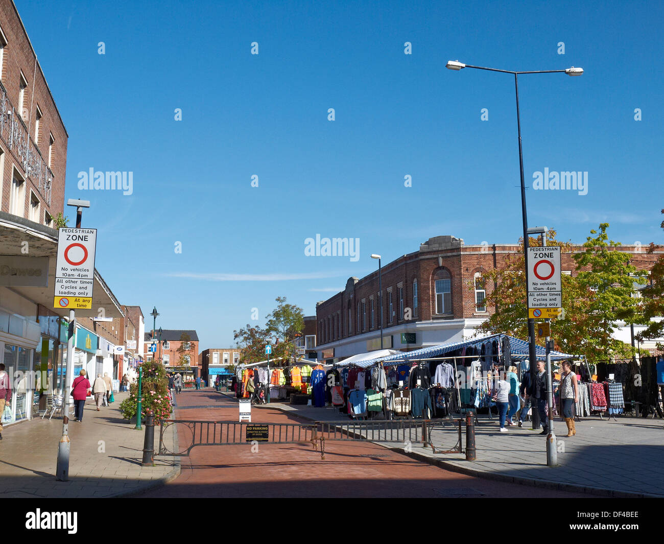 Markttag in Crewe Cheshire UK Stockfoto