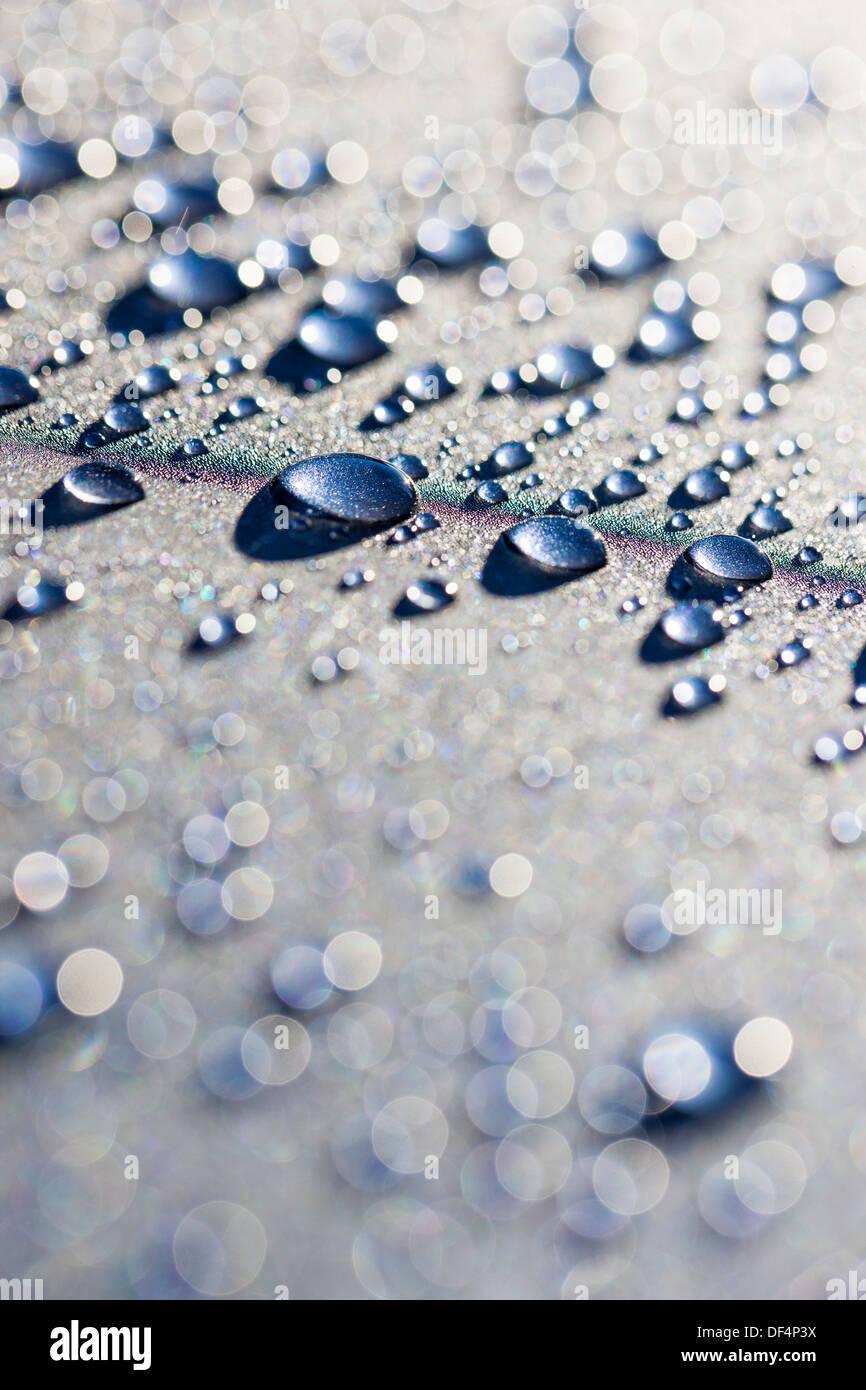 Nahaufnahme Makroaufnahme von Wassertropfen Stockfoto