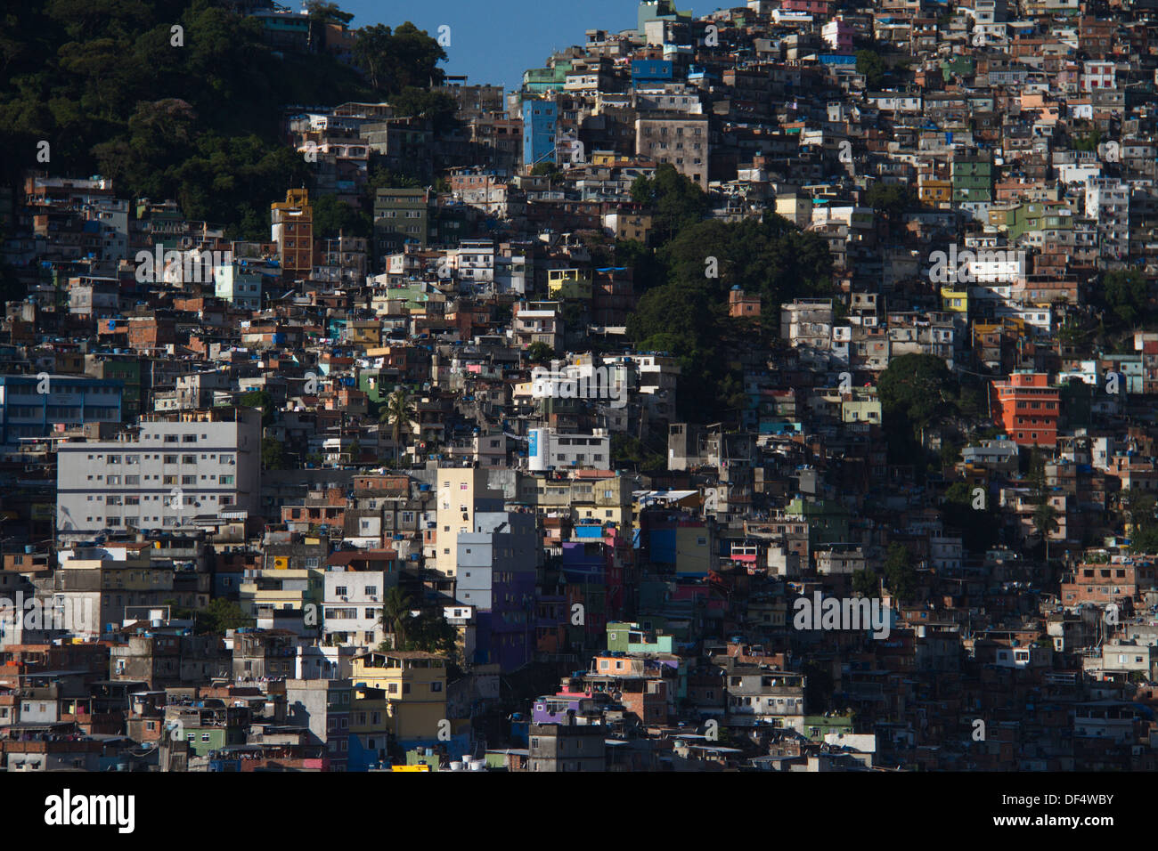 Masse der Häuser Favela Rocinha Rio de Janeiro Brasilien Slum Gemeinschaft Stockfoto