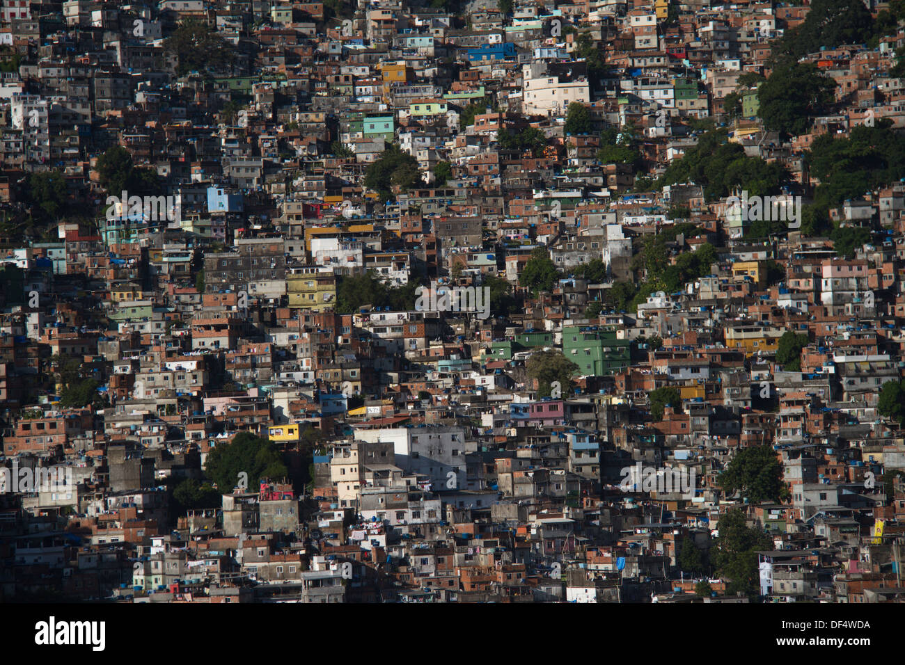 Masse der Häuser Favela Rocinha Rio de Janeiro Brasilien slum Stockfoto