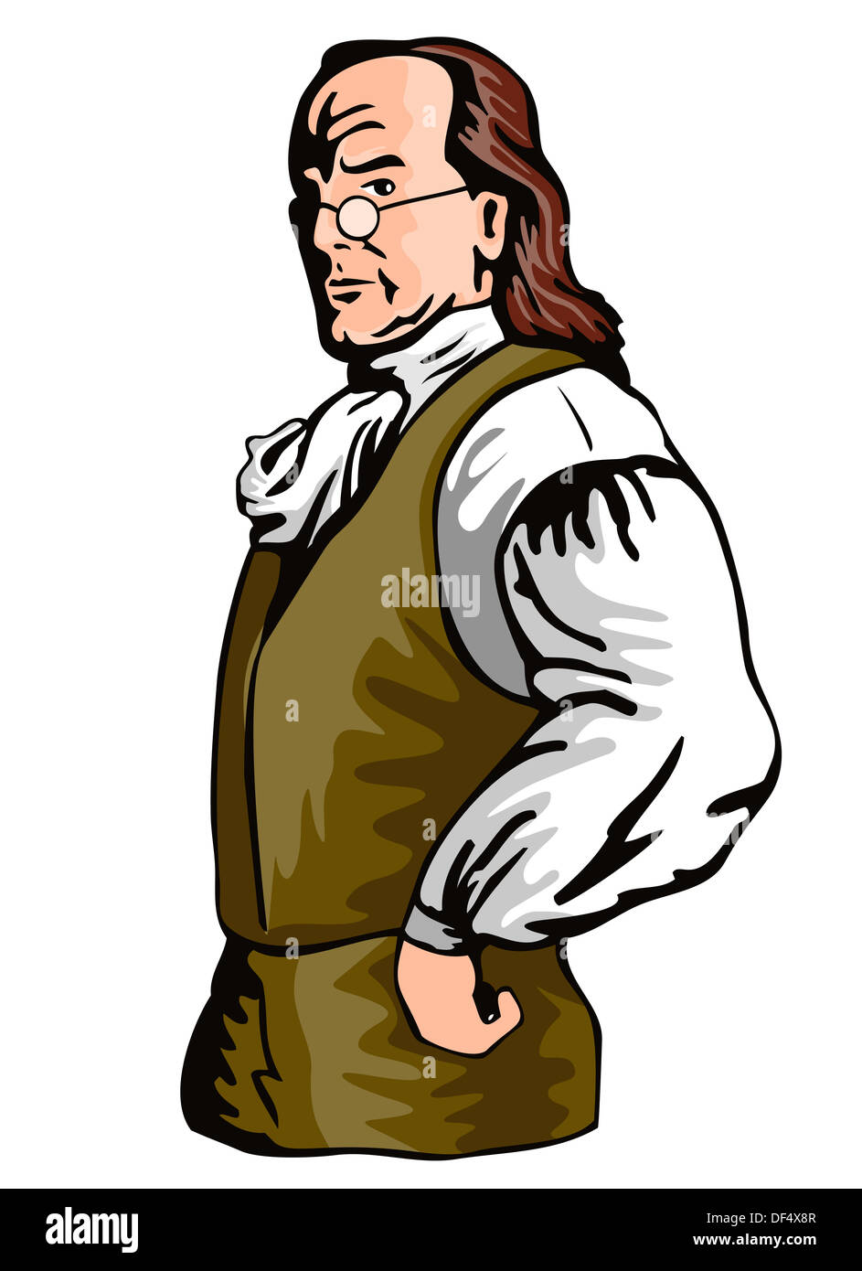 Illustration von Ben Franklin im retro-Stil gemacht. Stockfoto