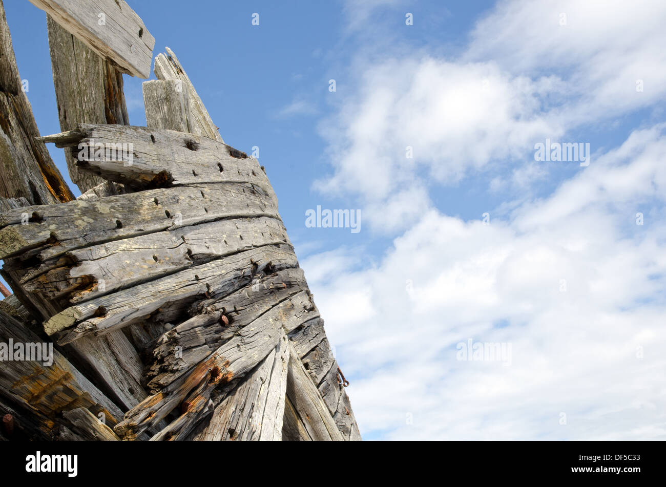 Detail eines alten Schiffswracks Stockfoto