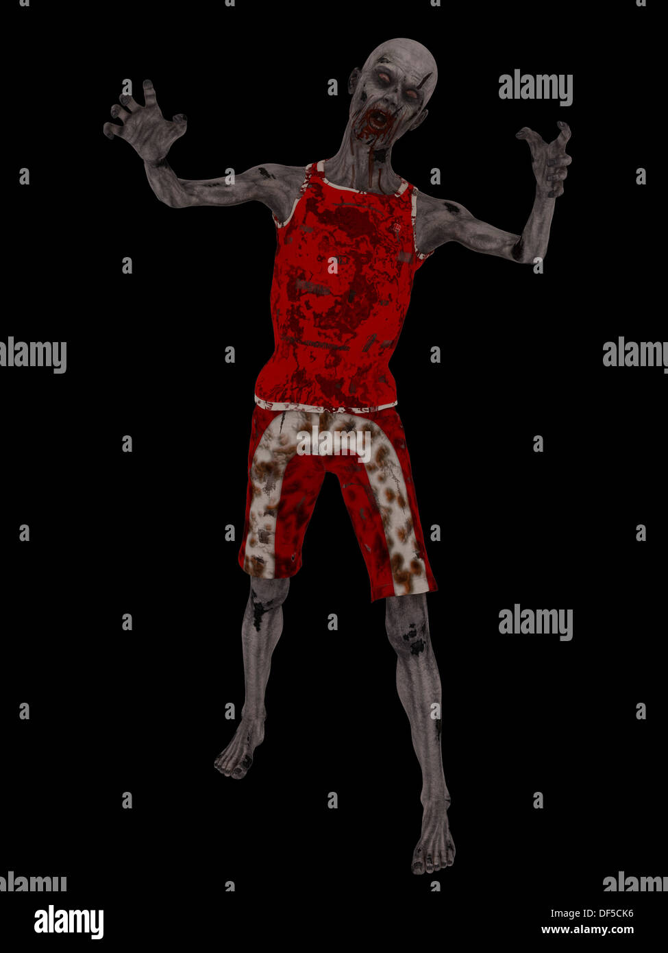 Zombie auf schwarz Stockfoto