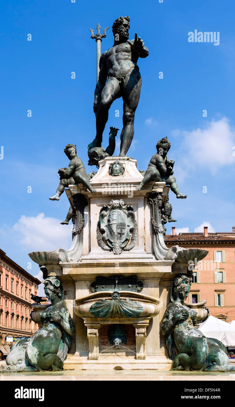 Der Neptun-Brunnen in Piazza del Nettuno, Bologna, Emilia Romagna, Italien Stockfoto