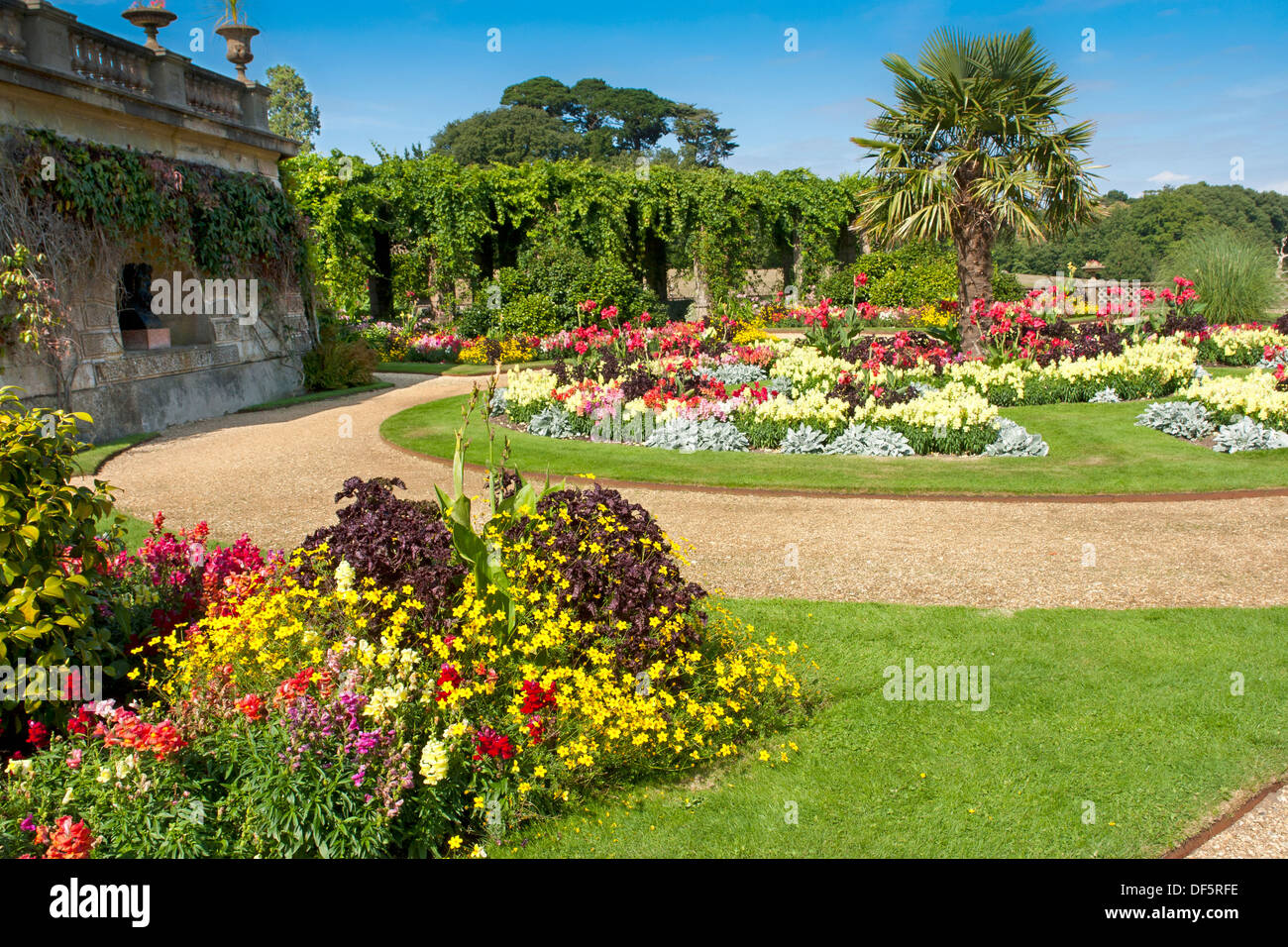 Die Gärten von Osborne House, East Cowes, Isle Of Wight. Ehemaliger Wohnsitz von Königin Victoria und Prinz Albert. Stockfoto