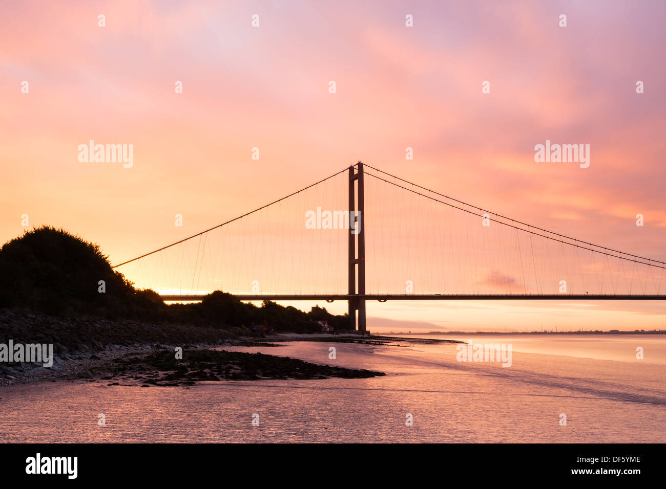 Humber Bridge Sonnenaufgang, Hull (UK) Stockfoto