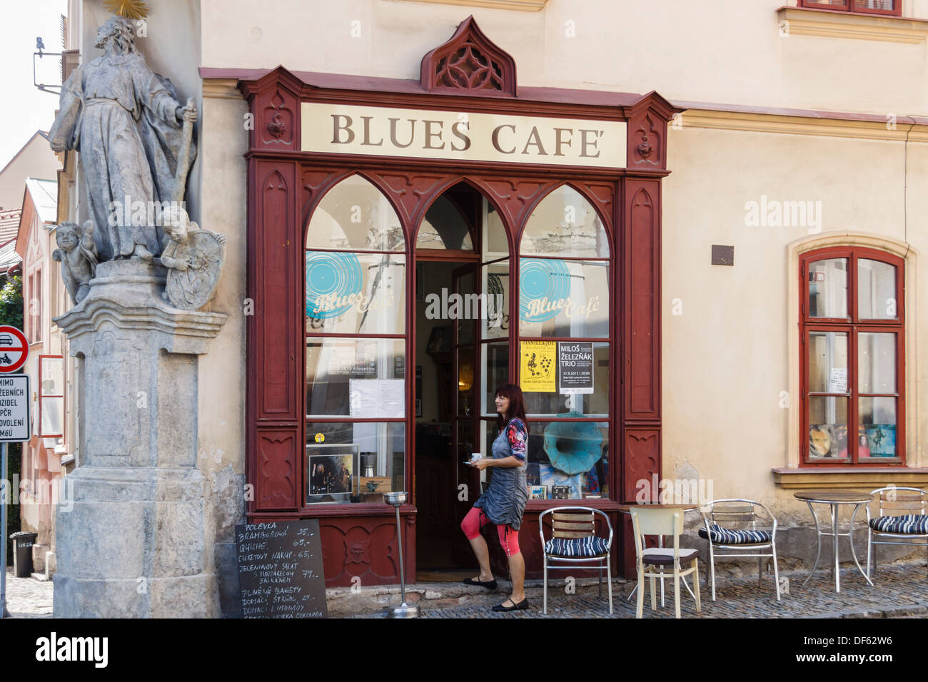 Kutna Hora alte Stadt Blues café Stockfoto